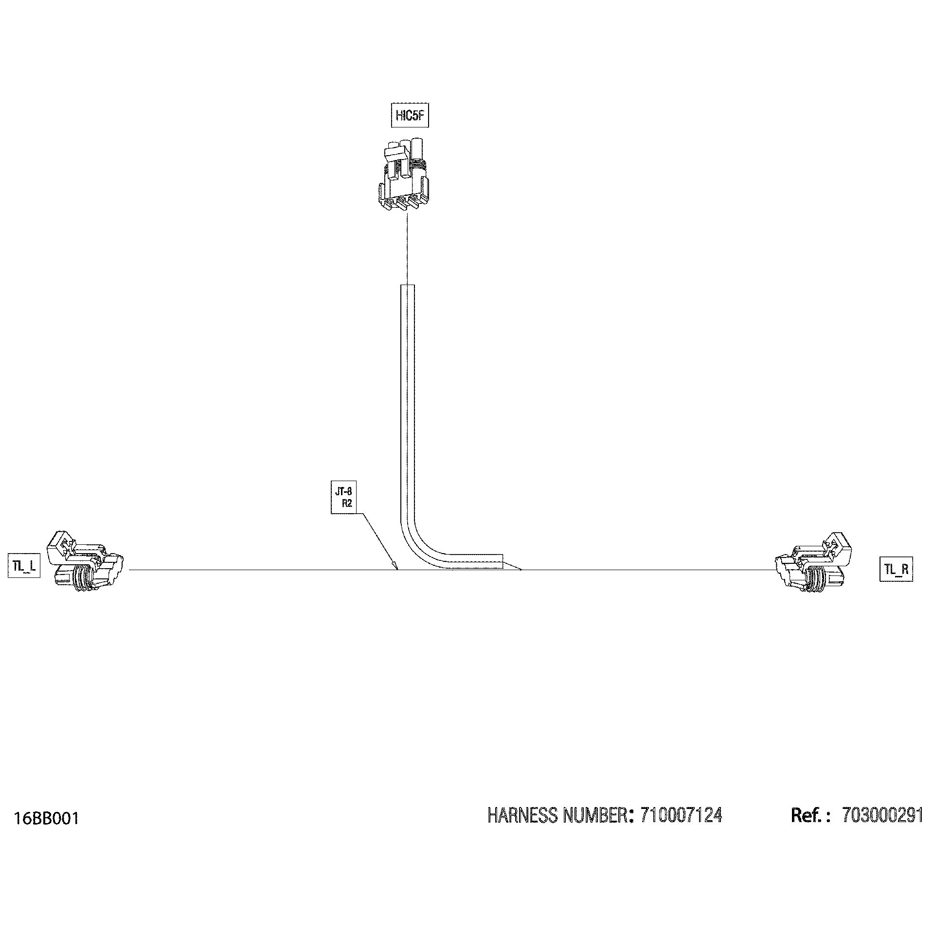 An Image of a Genuine Can-Am Parts Schematic Diagram showing the schematic - ELECTRIC - TAILLIGHT WIRING HARNESS - 710007124