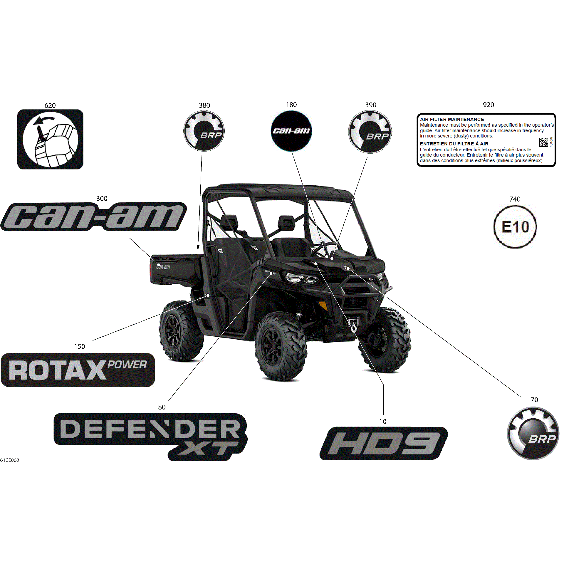 An Image of a Genuine Can-Am Parts Schematic Diagram showing the schematic - BODY - DECALS