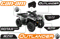 BODY - FEATURE DECALS - 2018 CAN AM OUTLANDER 4X4 DPS 570 EFI - CALI - ORANGE CRUSH