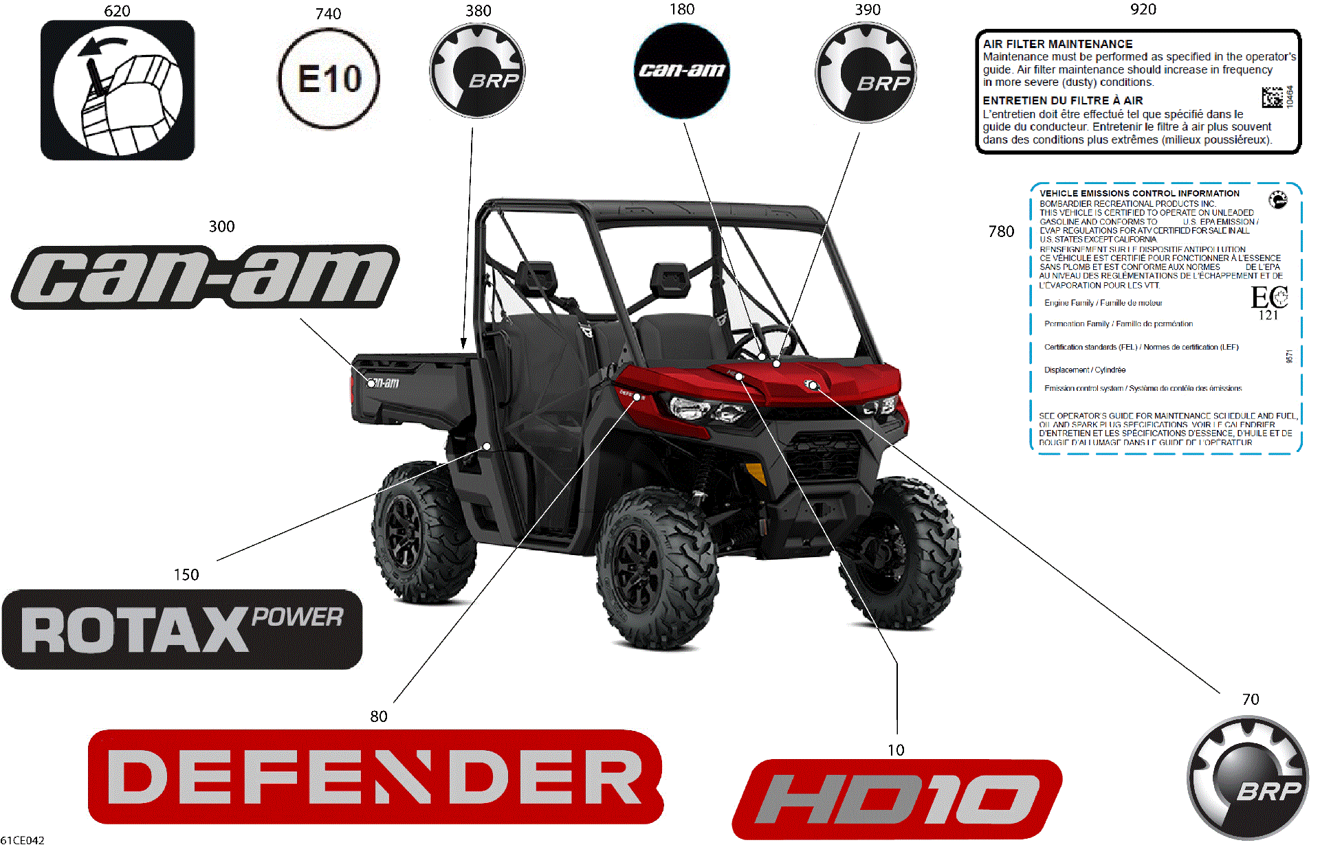 An Image of a Genuine Can-Am Parts Schematic Diagram showing the schematic - BODY - DECALS