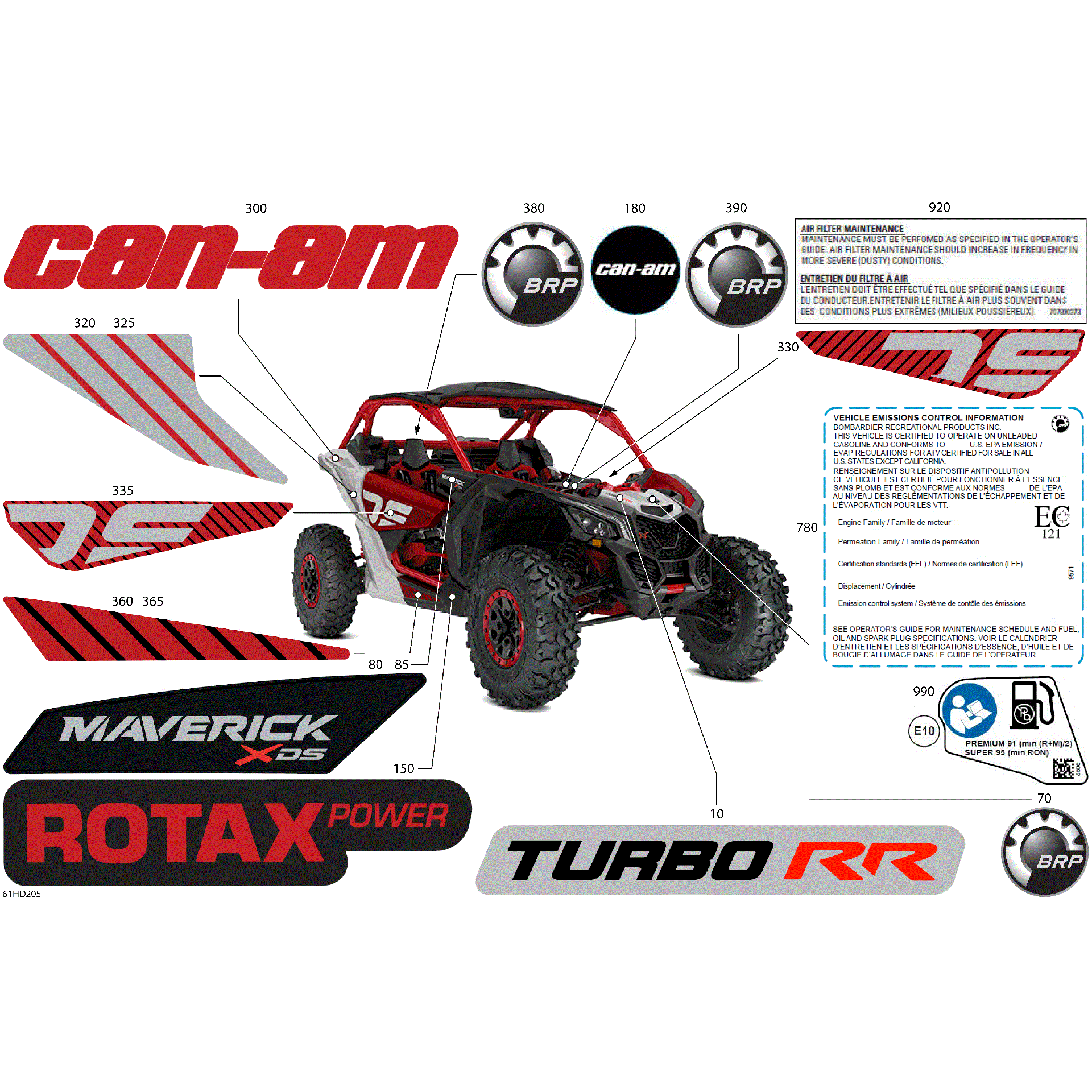An Image of a Genuine Can-Am Parts Schematic Diagram showing the schematic - BODY - DECALS