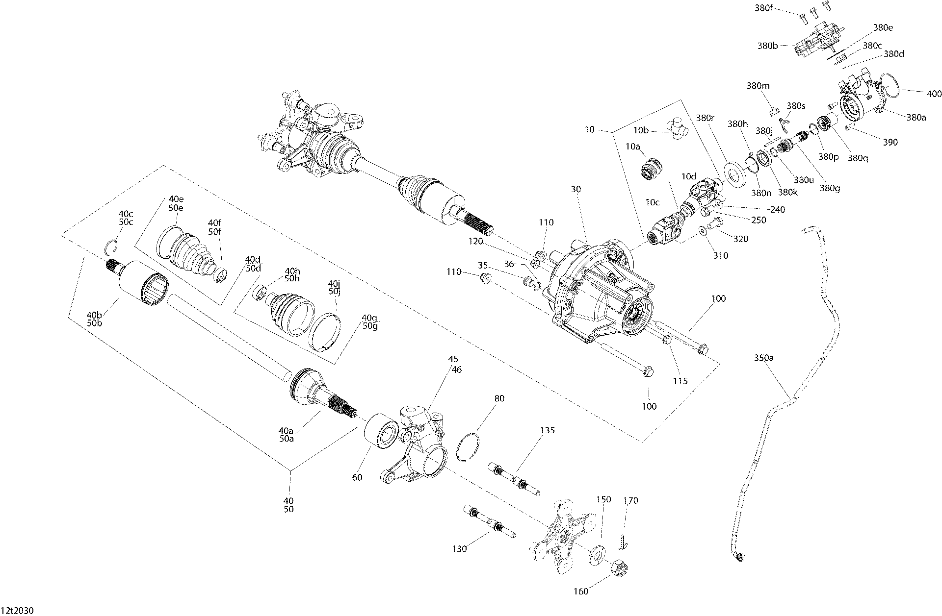 An Image of a Genuine Can-Am Parts Schematic Diagram showing the schematic - FRONT DRIVE