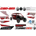BODY - DECALS - 2024 CAN AM MAVERICK MAX TURBO RR X DS 64 INCH - FIERY RED METALLIC - 64" WIDTH CALI