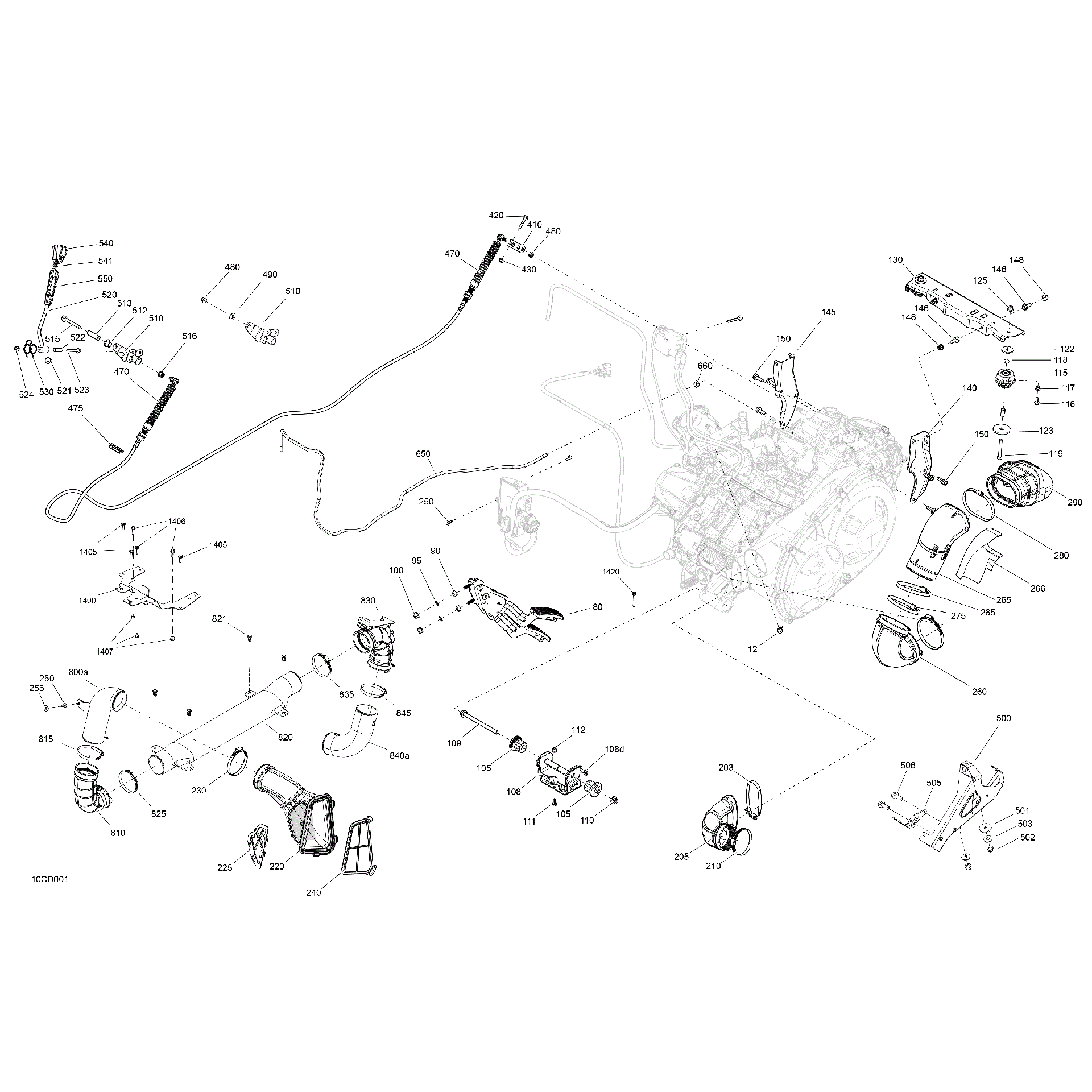 An Image of a Genuine Can-Am Parts Schematic Diagram showing the schematic - ENGINE - SYSTEM