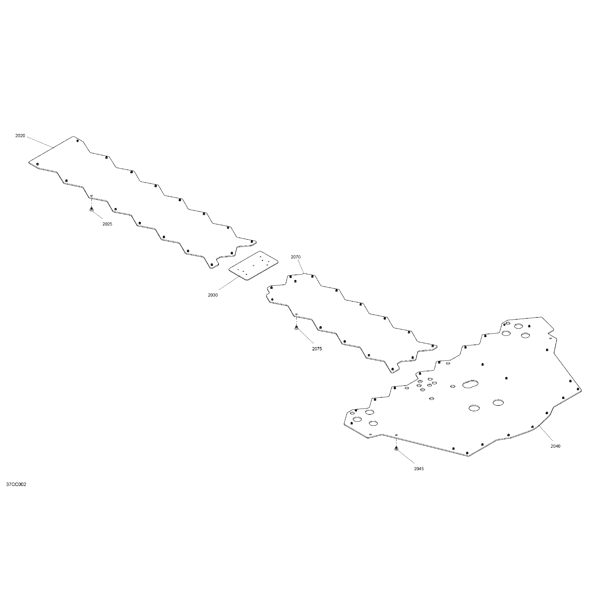 An Image of a Genuine Can-Am Parts Schematic Diagram showing the schematic - BODY - SKID PLATE