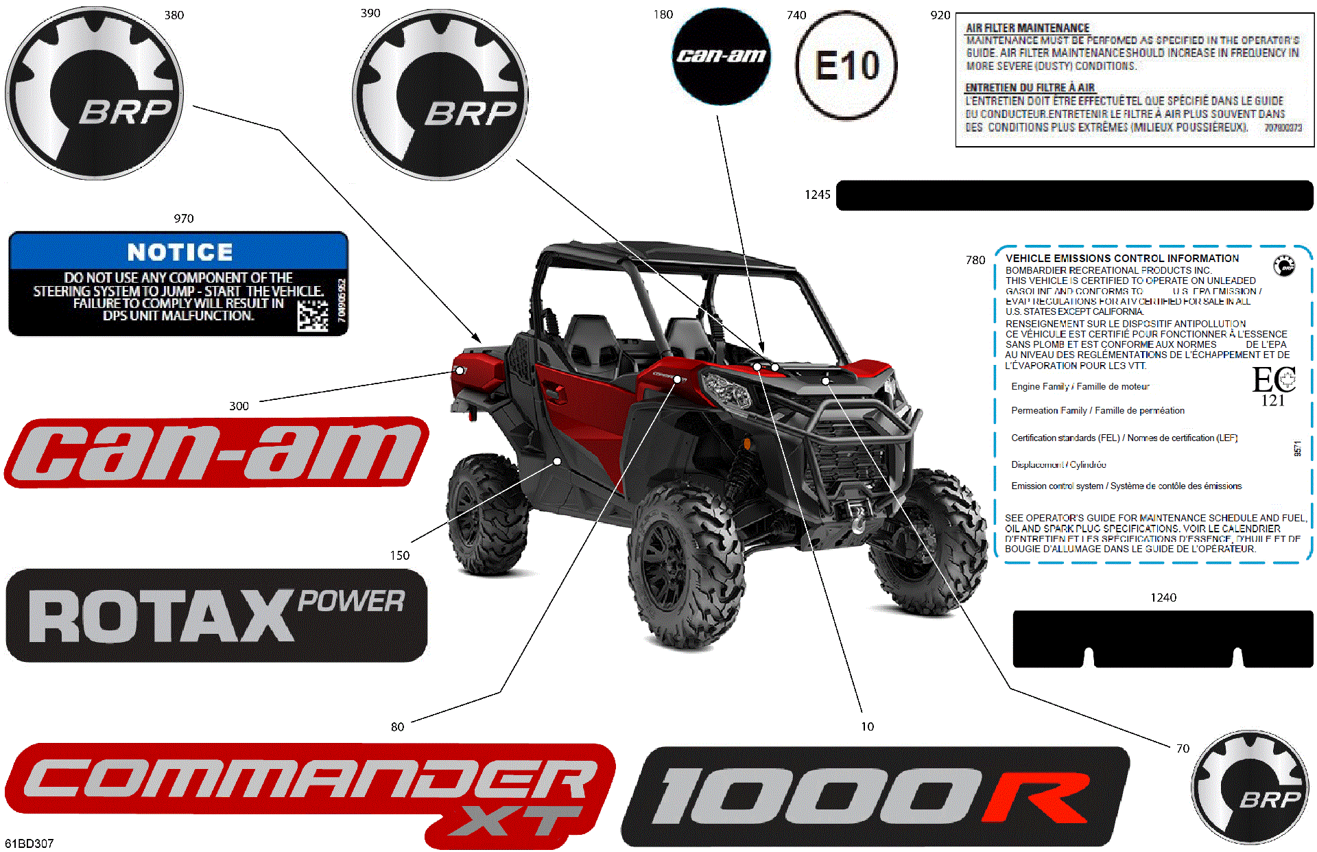An Image of a Genuine Can-Am Parts Schematic Diagram showing the schematic - BODY - DECALS