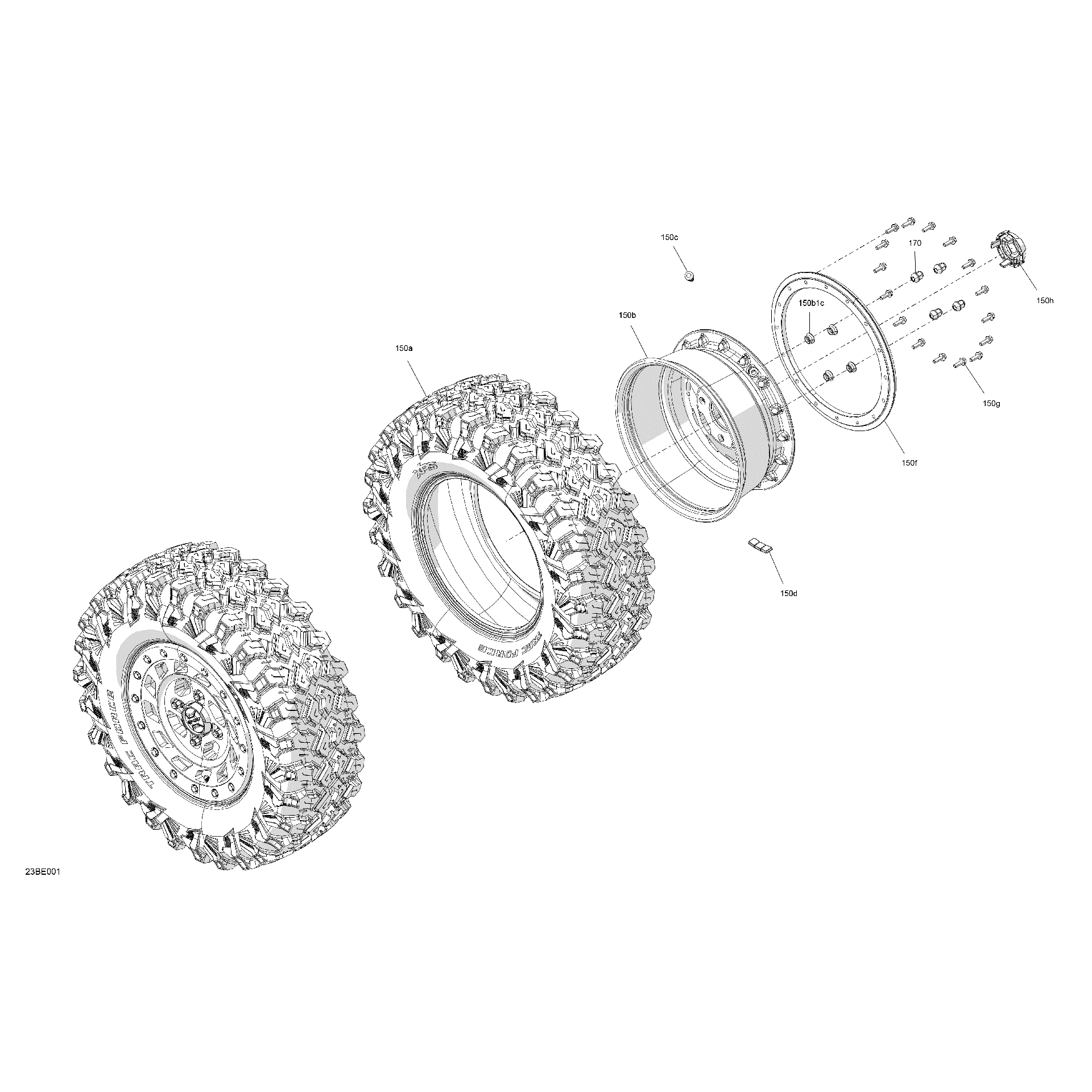 An Image of a Genuine Can-Am Parts Schematic Diagram showing the schematic - DRIVE - REAR WHEELS