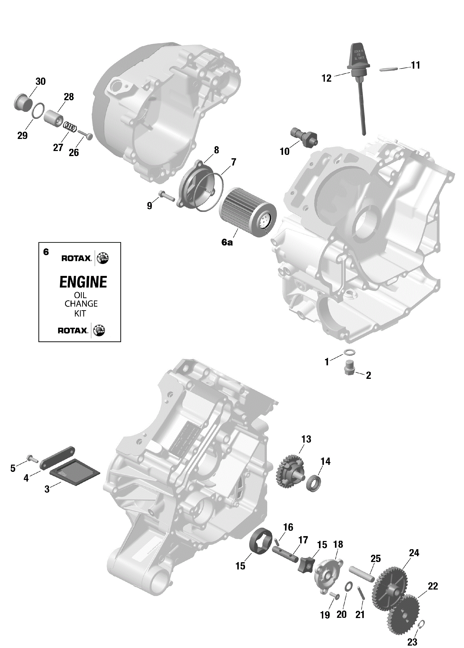 An Image of a Genuine Can-Am Parts Schematic Diagram showing the schematic - ROTAX - ENGINE LUBRICATION
