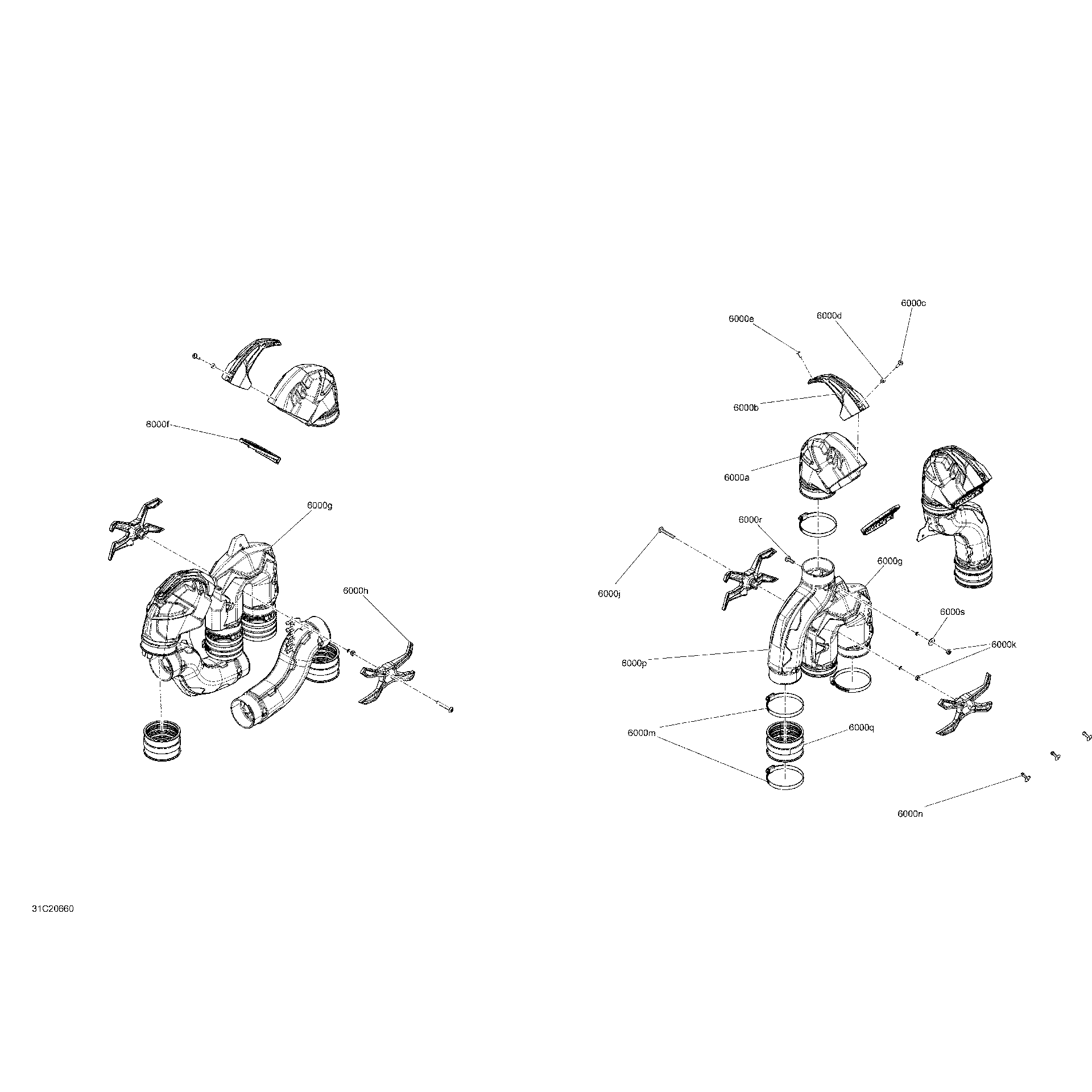 An Image of a Genuine Can-Am Parts Schematic Diagram showing the schematic - BODY - AIR INTAKE - X MR