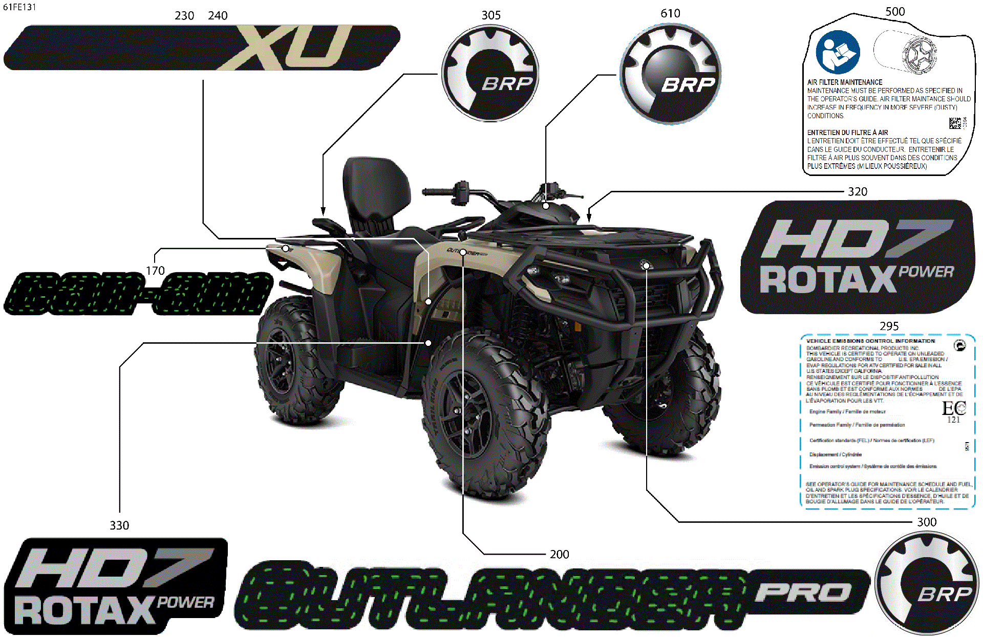 An Image of a Genuine Can-Am Parts Schematic Diagram showing the schematic - BODY - FEATURE DECALS