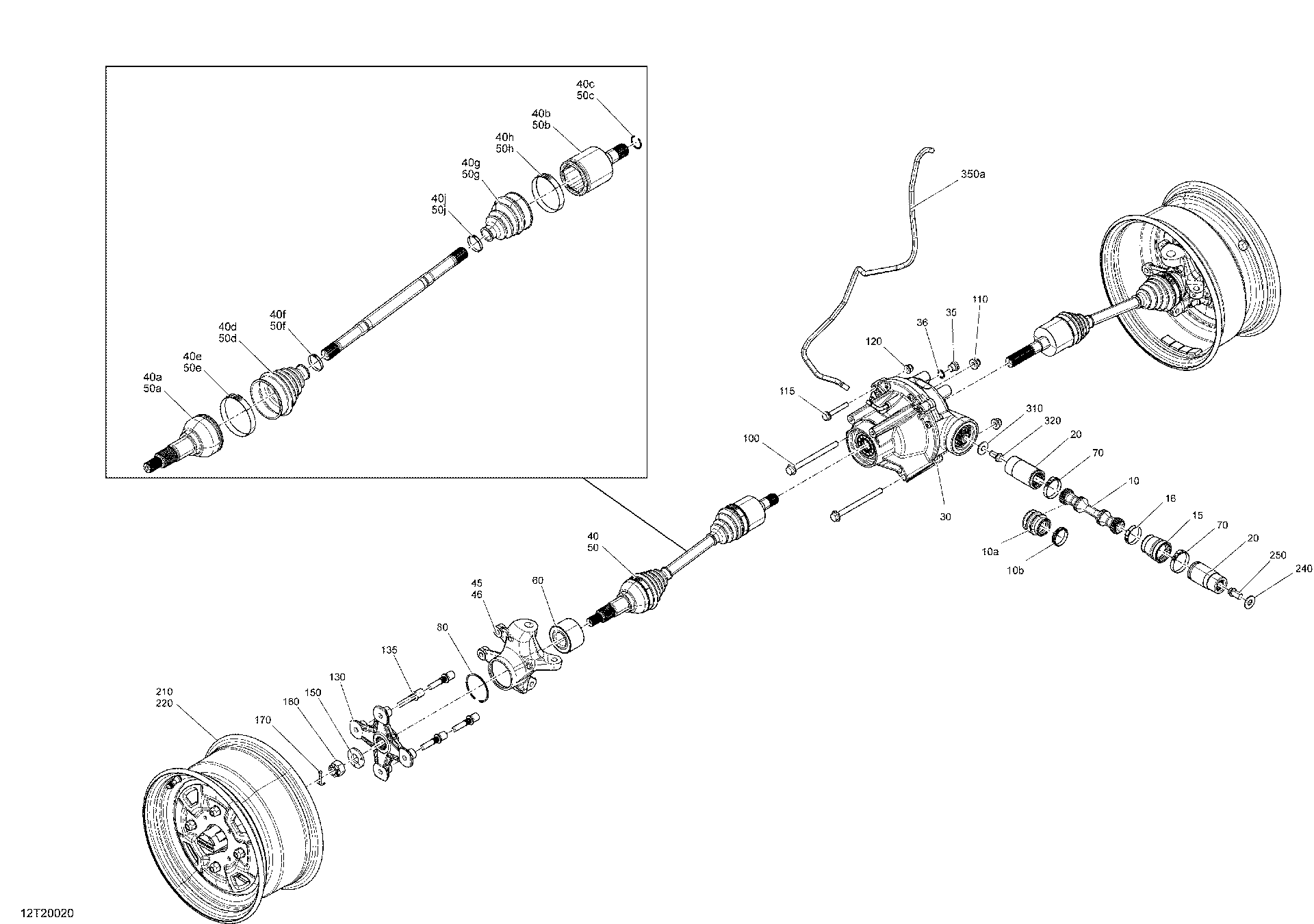 An Image of a Genuine Can-Am Parts Schematic Diagram showing the schematic - FRONT DRIVE - COMMON PARTS