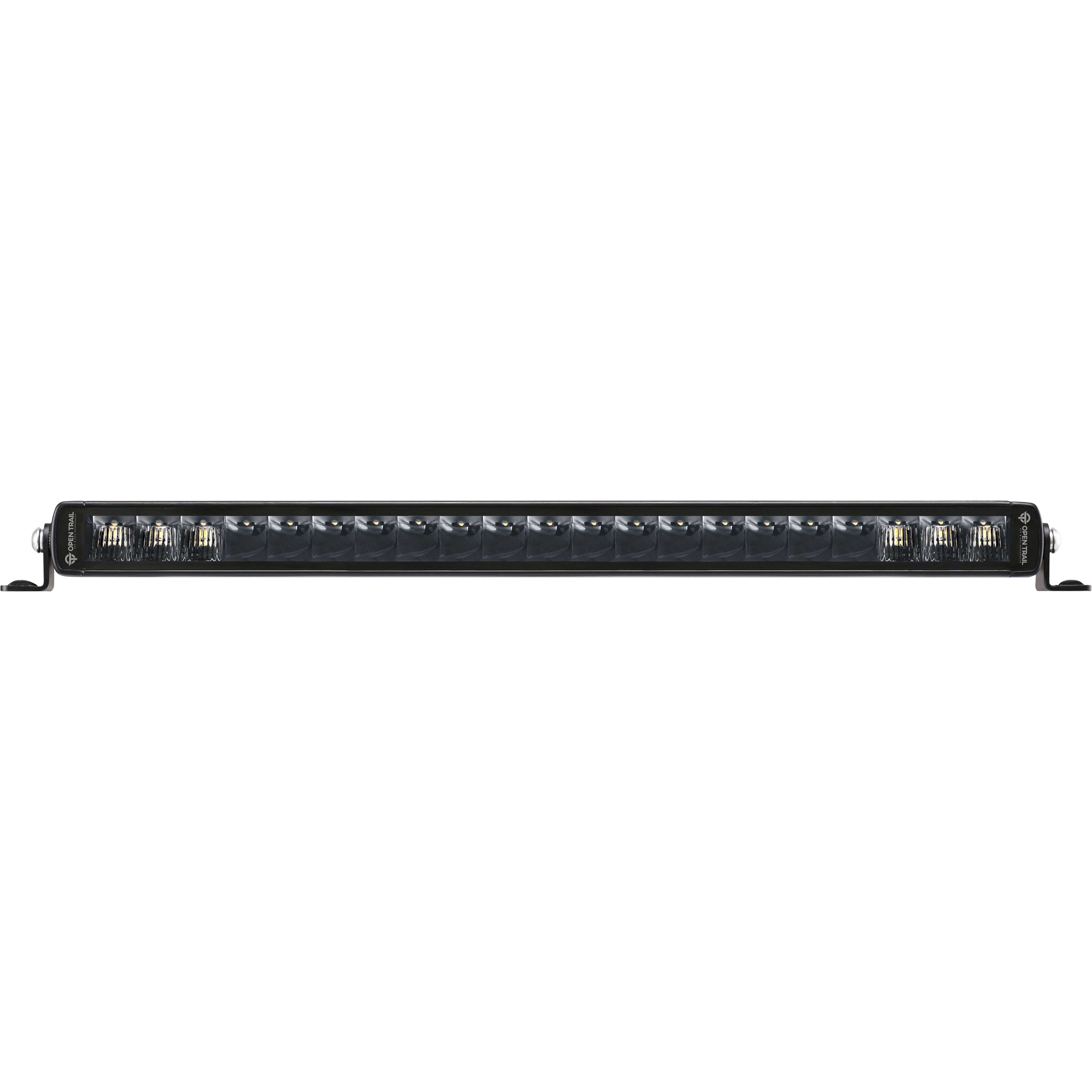 The Stealth Slimline LED Light 20 Combo (Spot+Driving) by Open Trail features high-intensity Osram LEDs in a black housing with metal side brackets and a combo beam for versatile illumination.