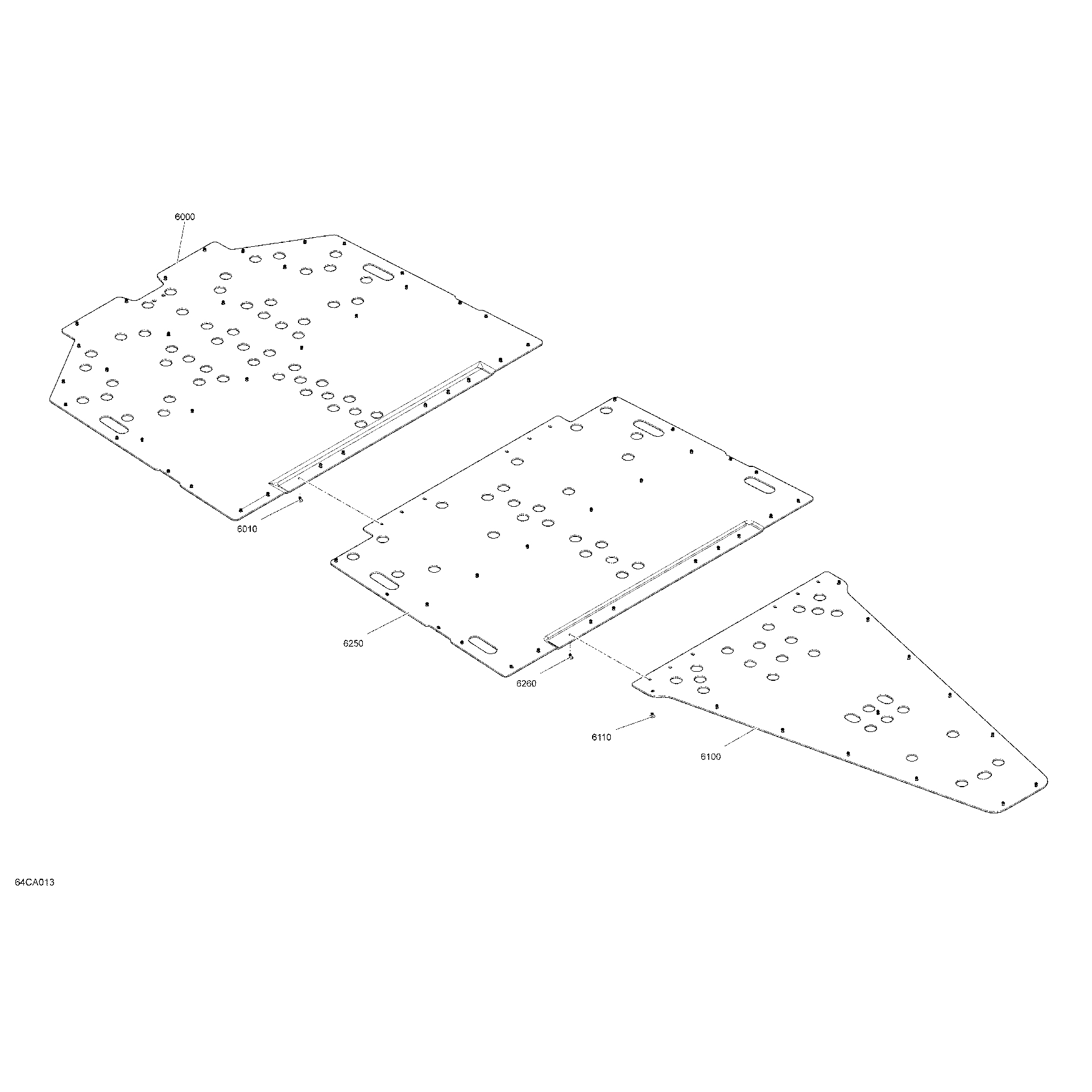 An Image of a Genuine Can-Am Parts Schematic Diagram showing the schematic - BODY - SKID PLATE