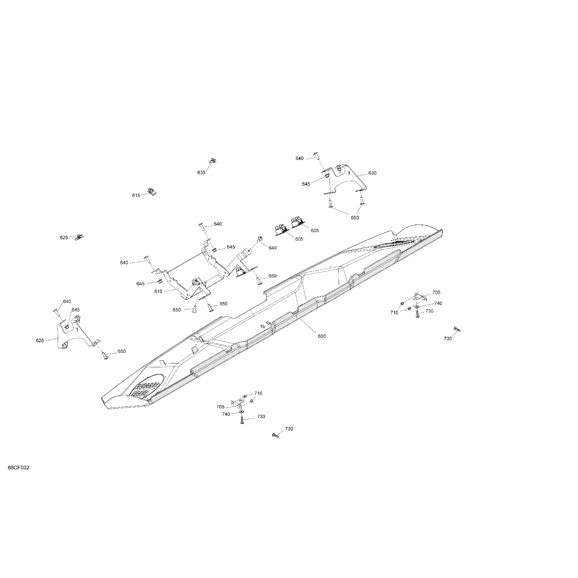 An Image of a Genuine Can-Am Parts Schematic Diagram showing the schematic - ENCLOSURE CAB - ROOF LINER