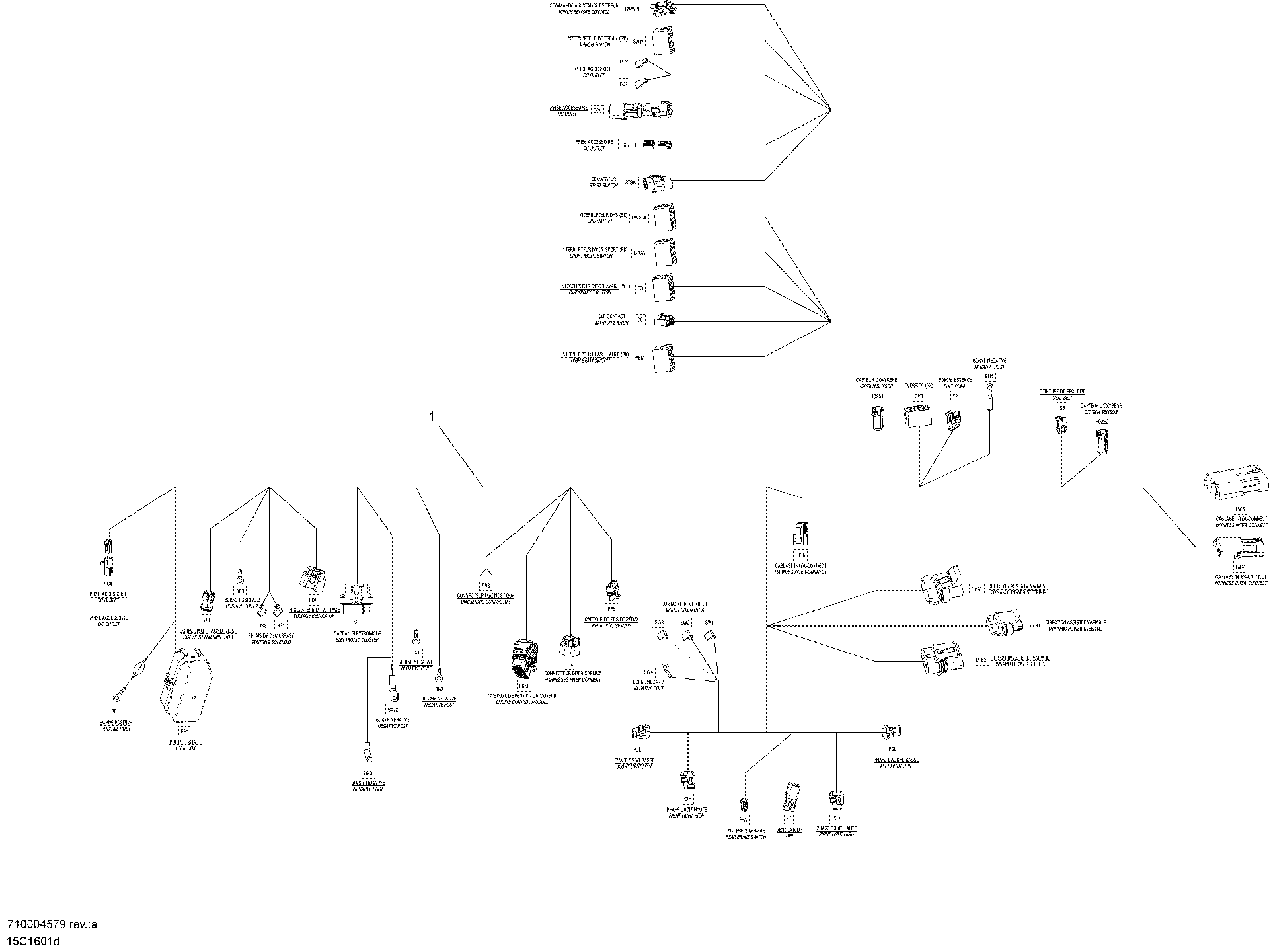An Image of a Genuine Can-Am Parts Schematic Diagram showing the schematic - ELECTRICAL HARNESS ASSY - EXCEPT MAX