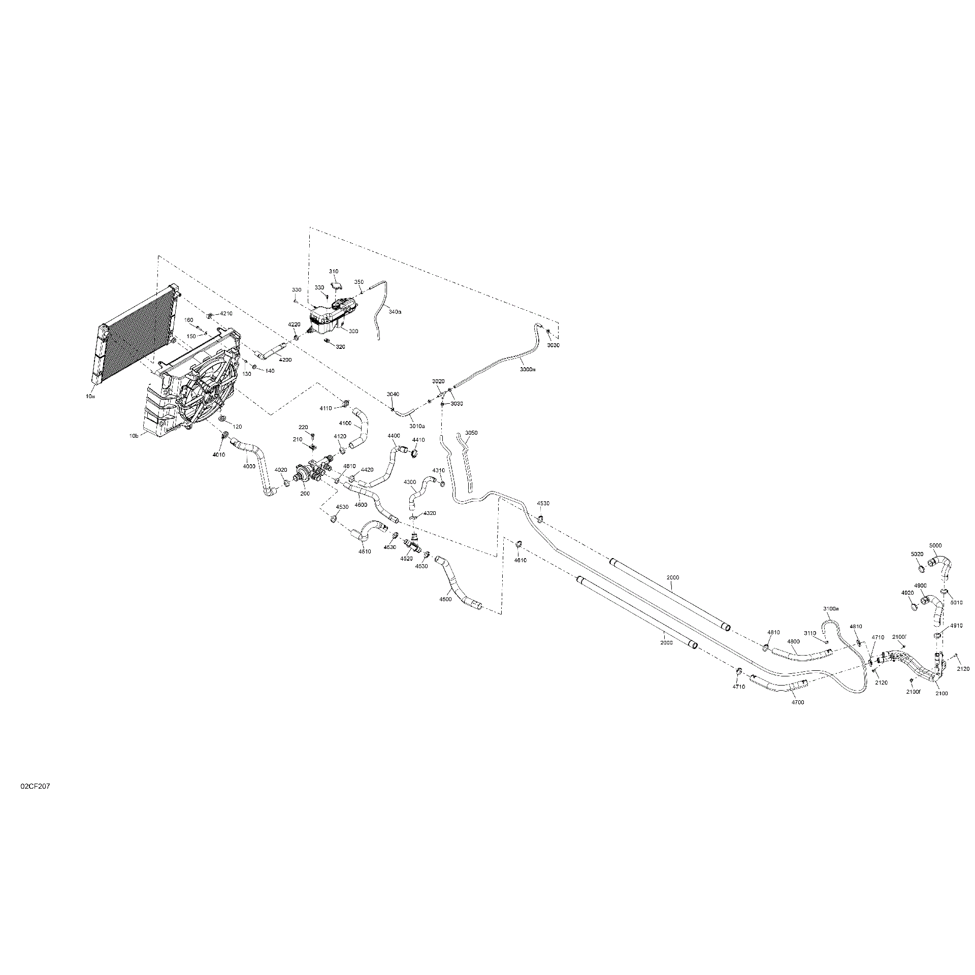 An Image of a Genuine Can-Am Parts Schematic Diagram showing the schematic - ENGINE - COOLING