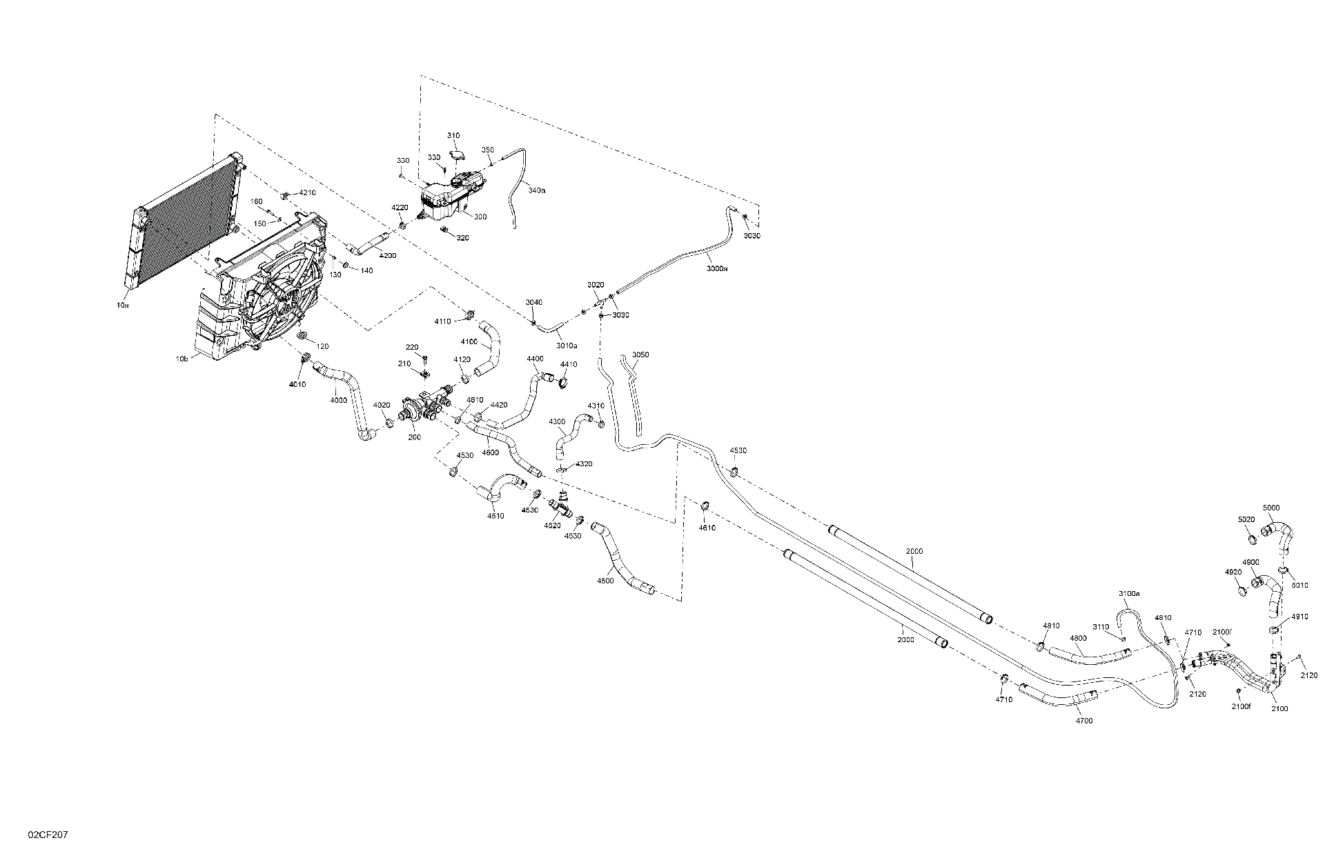 An Image of a Genuine Can-Am Parts Schematic Diagram showing the schematic - ENGINE - COOLING