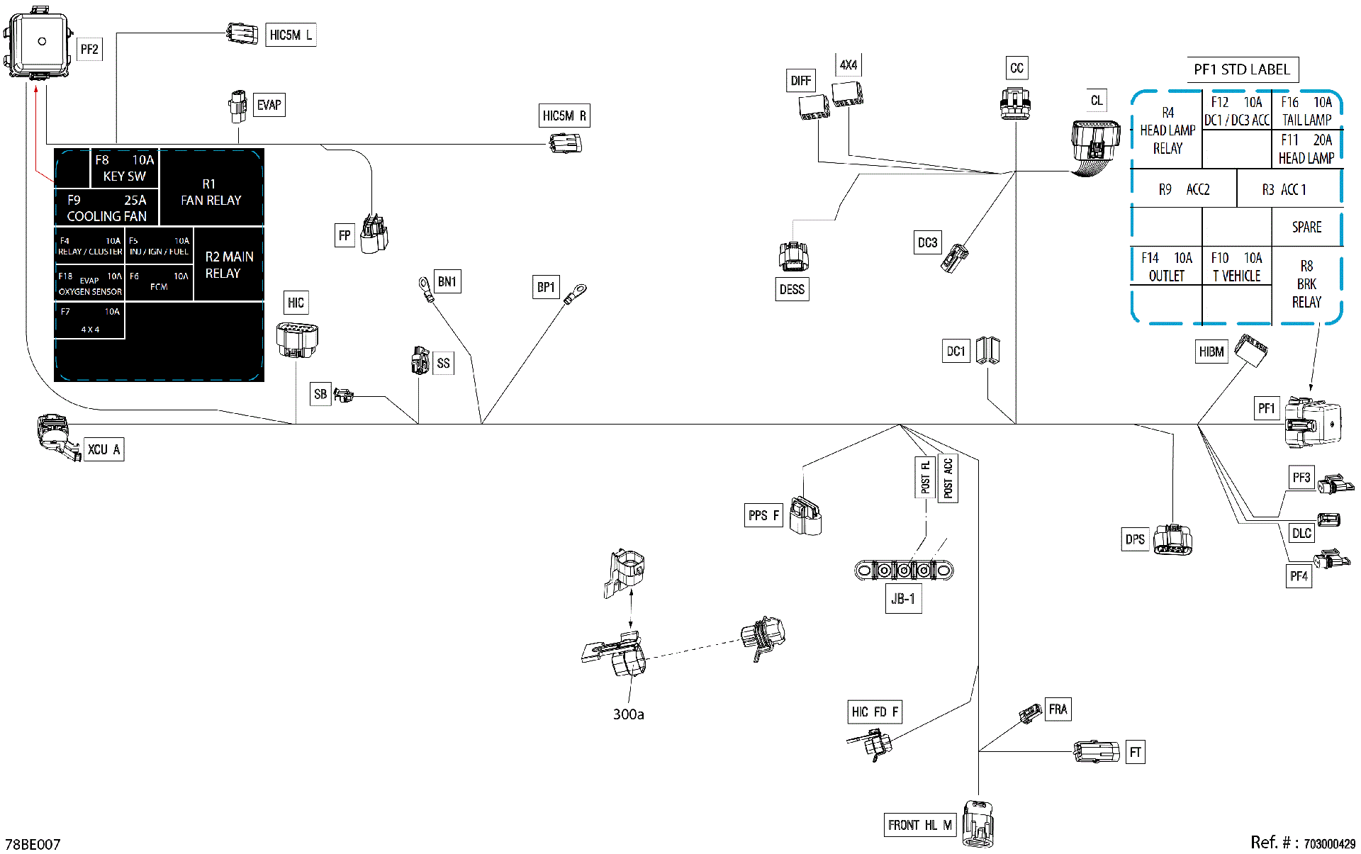 An Image of a Genuine Can-Am Parts Schematic Diagram showing the schematic - ELECTRIC - MAIN HARNESS - 710008857