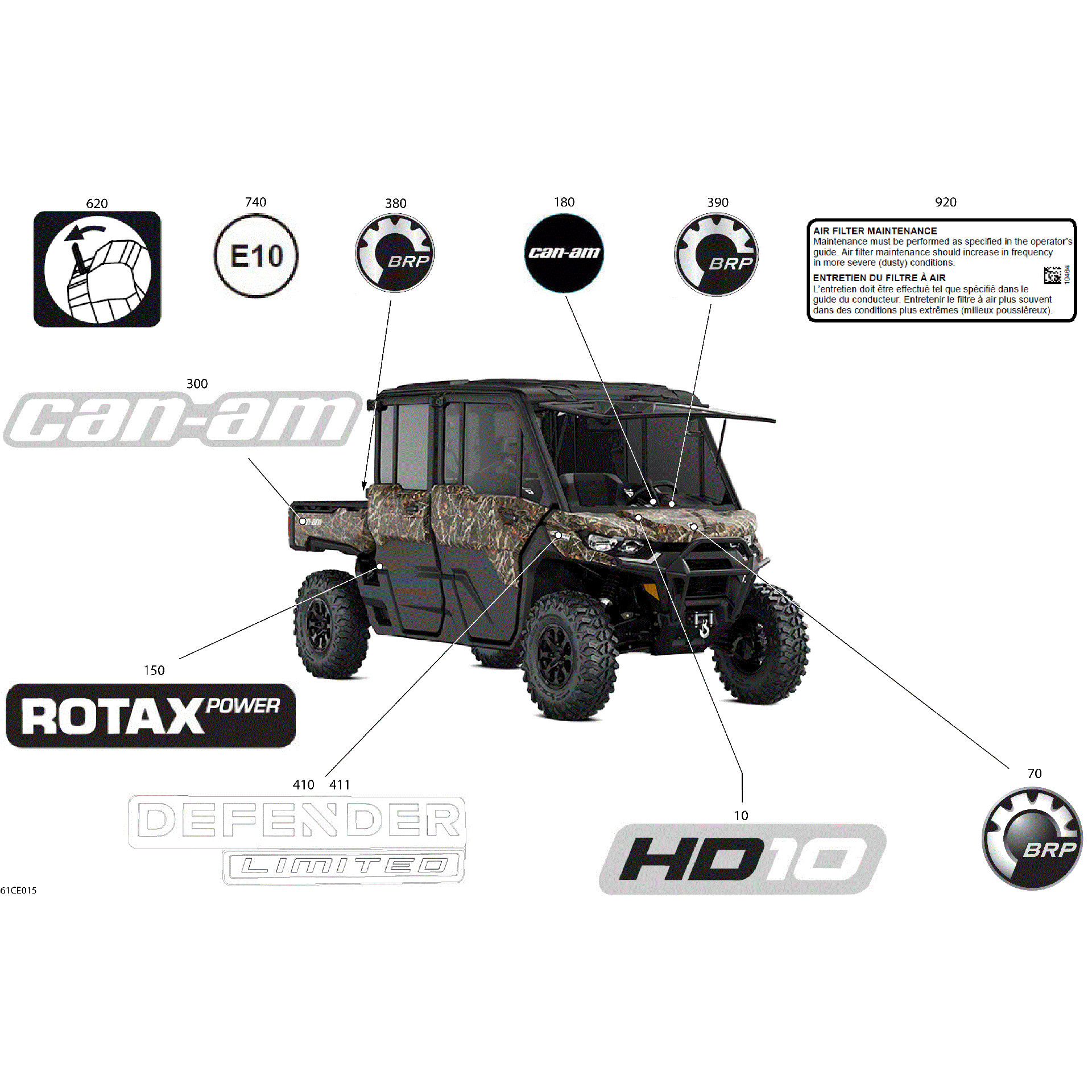 An Image of a Genuine Can-Am Parts Schematic Diagram showing the schematic - BODY - DECALS