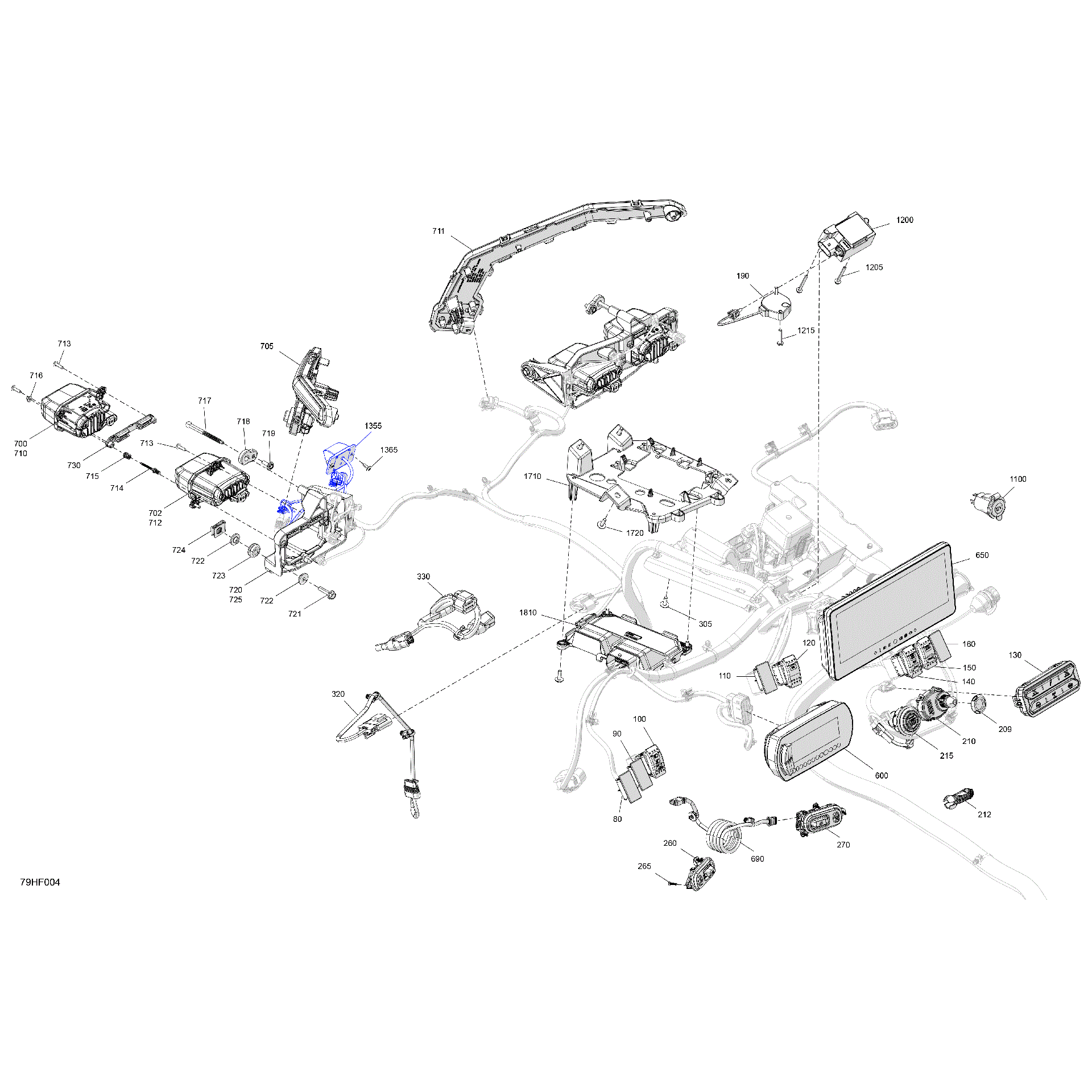 An Image of a Genuine Can-Am Parts Schematic Diagram showing the schematic - ELECTRIC - FRONT SECTION