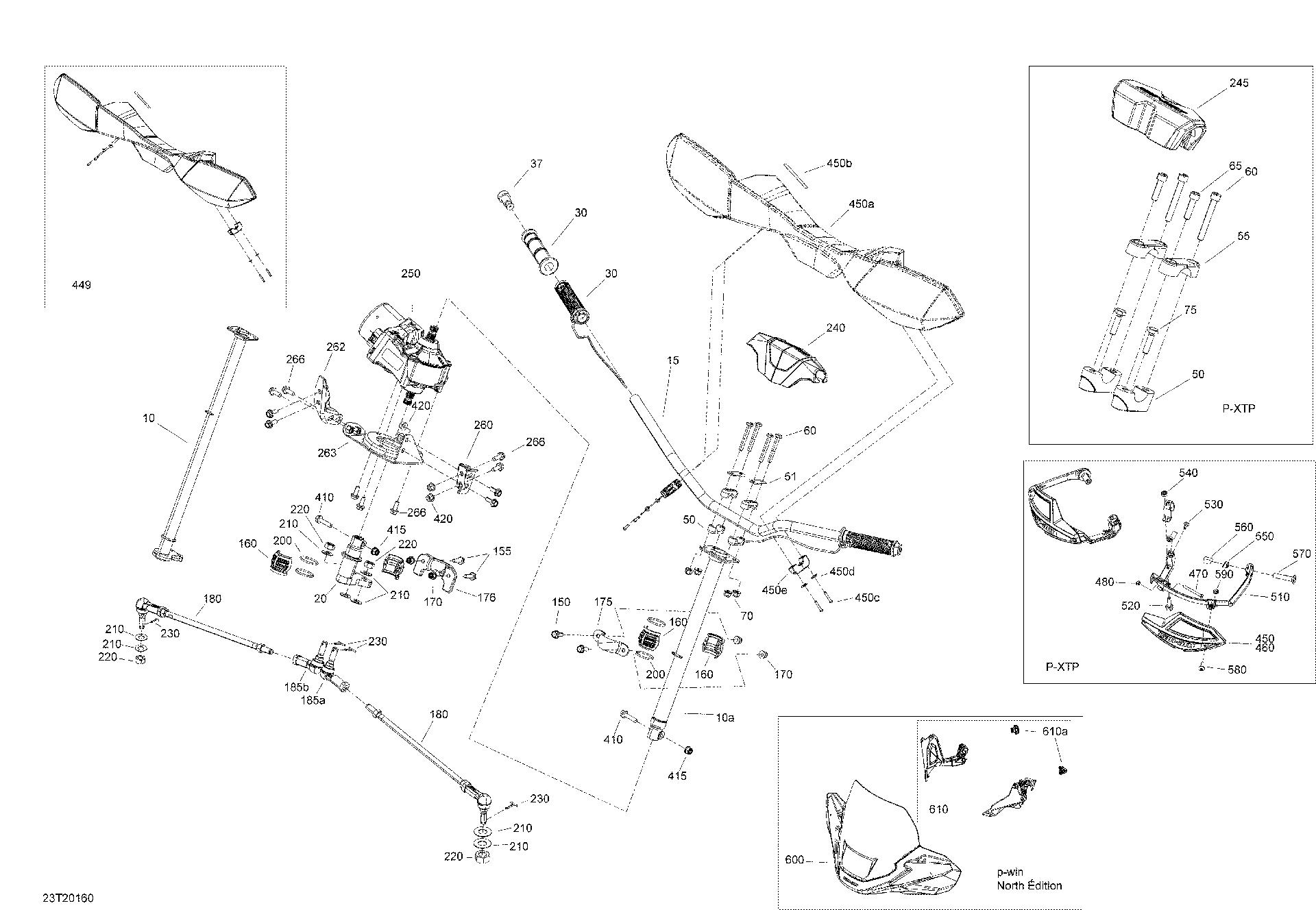 An Image of a Genuine Can-Am Parts Schematic Diagram showing the schematic - STEERING