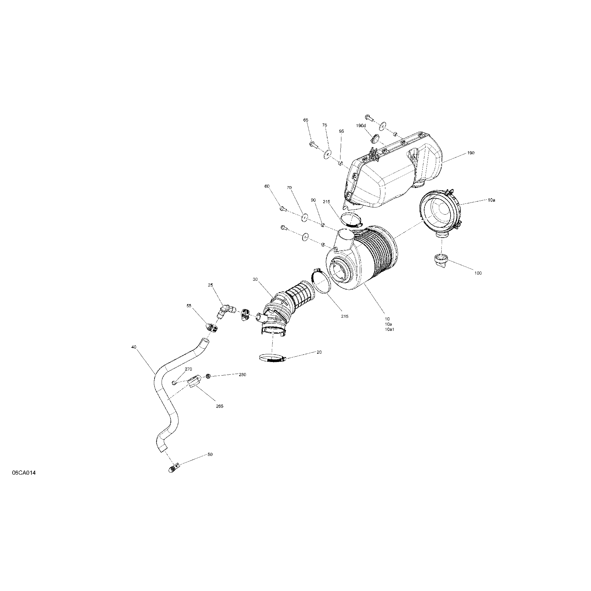 An Image of a Genuine Can-Am Parts Schematic Diagram showing the schematic - ENGINE - AIR INTAKE