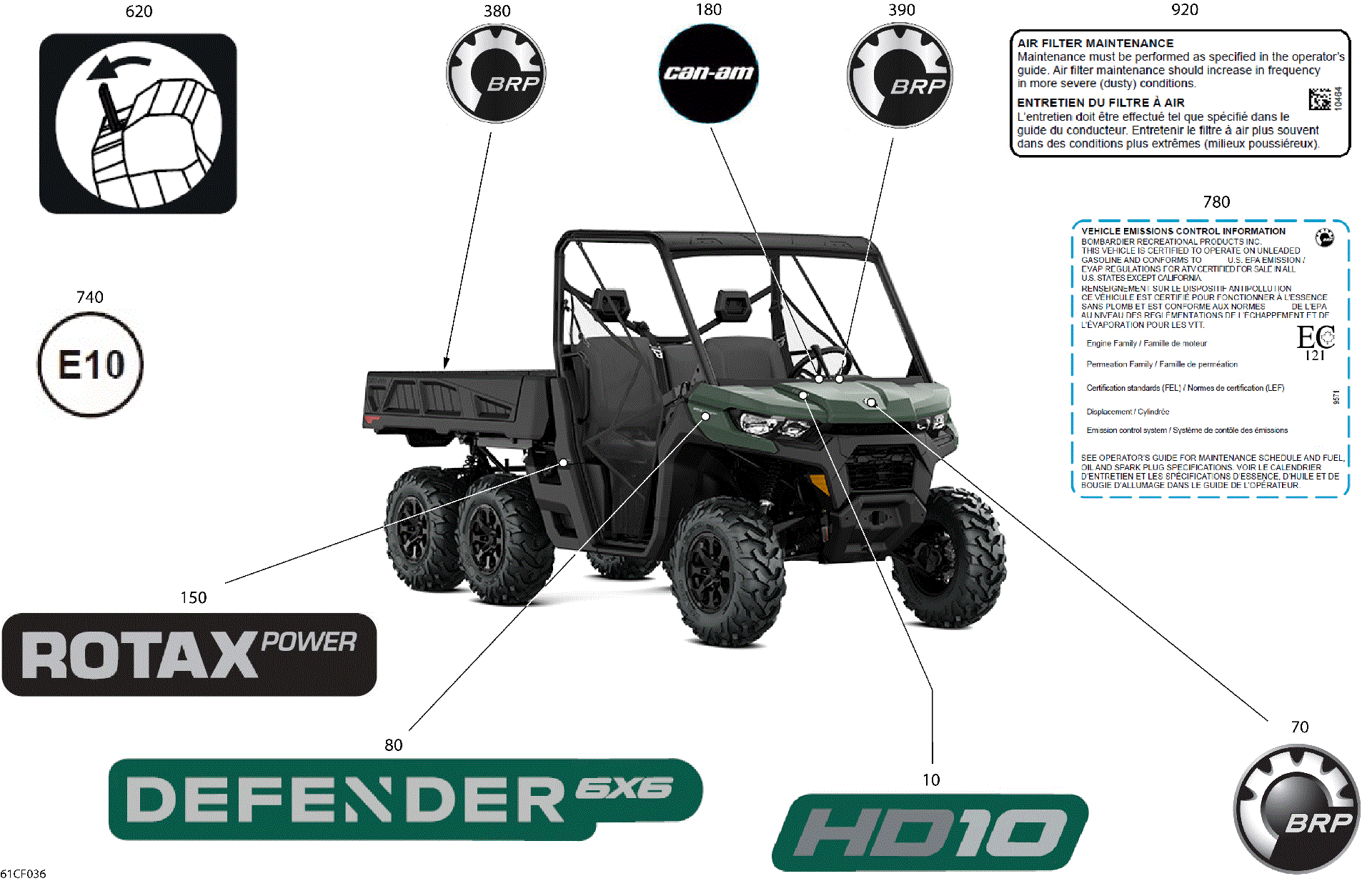An Image of a Genuine Can-Am Parts Schematic Diagram showing the schematic - BODY - DECALS