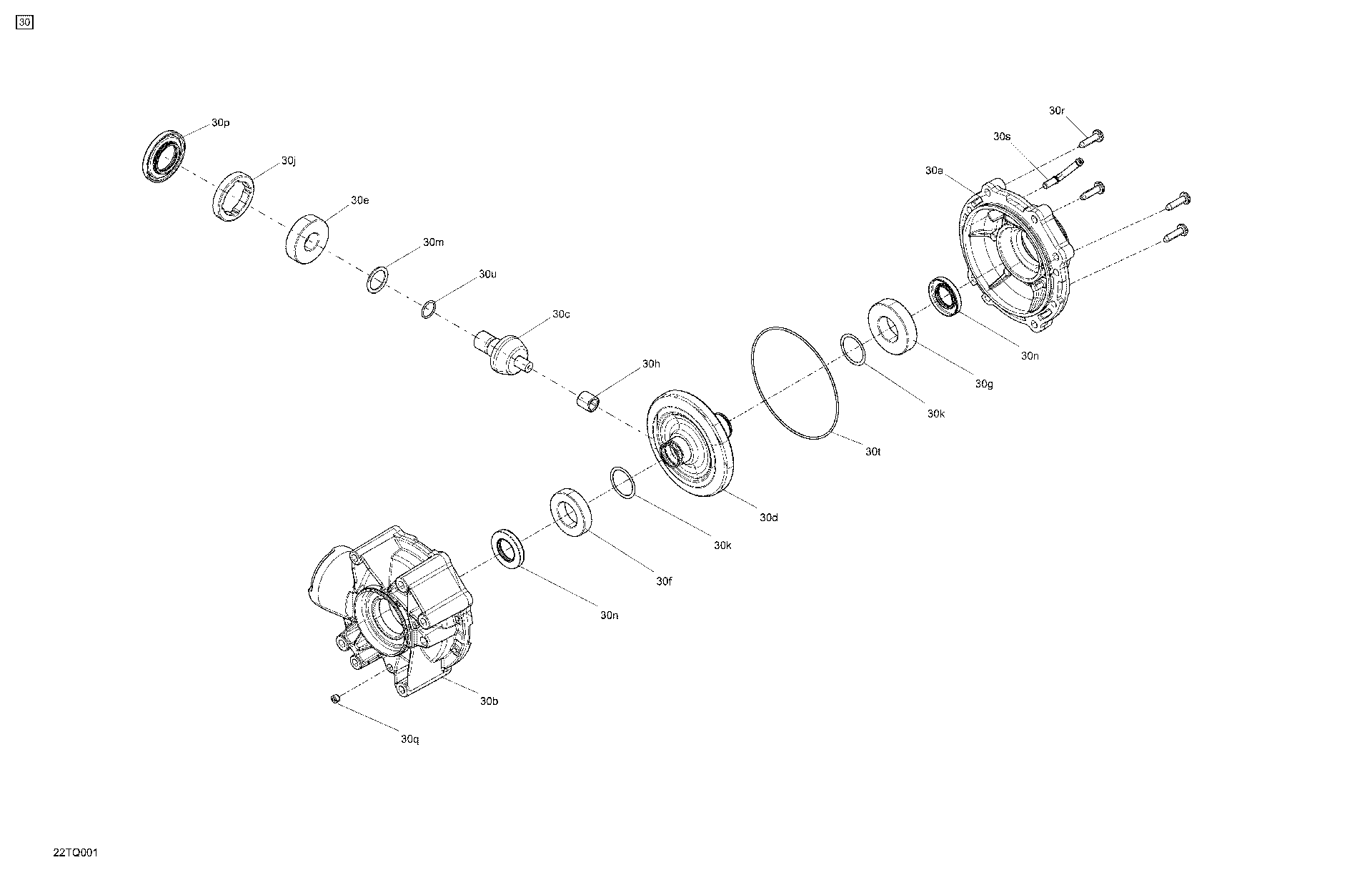 An Image of a Genuine Can-Am Parts Schematic Diagram showing the schematic - DRIVE - FINAL DRIVE UNIT - STD