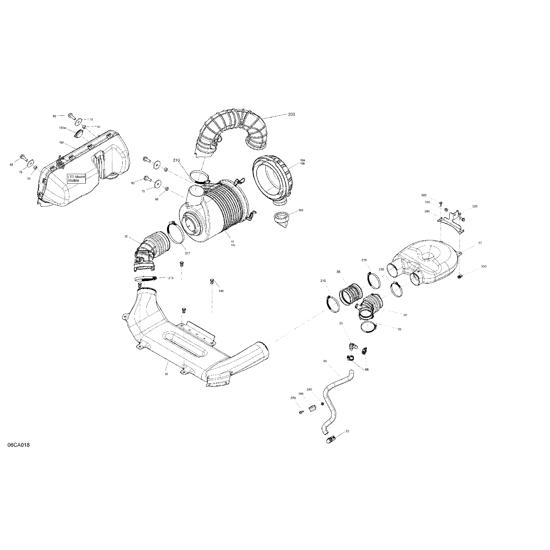 An Image of a Genuine Can-Am Parts Schematic Diagram showing the schematic - ENGINE - AIR INTAKE