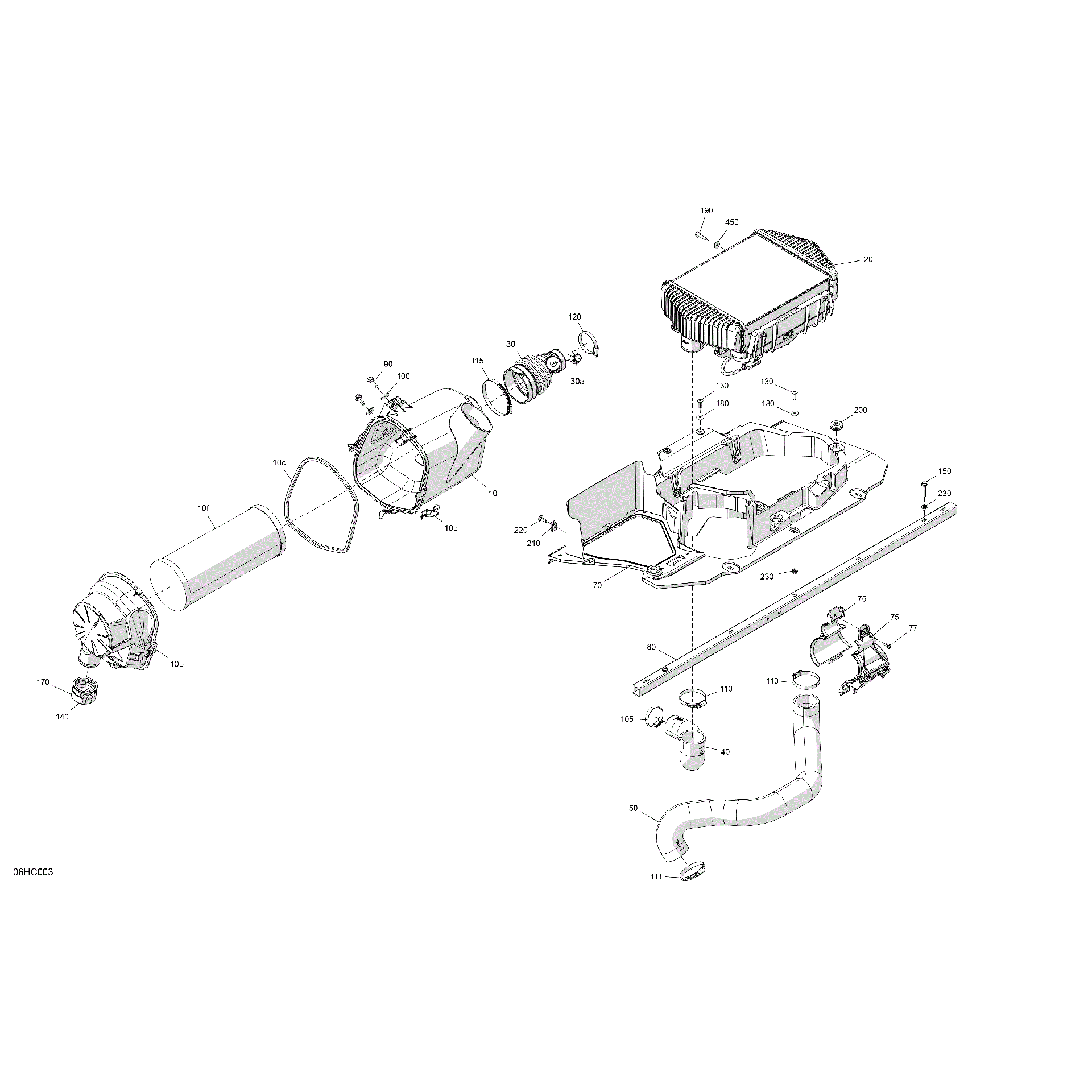 An Image of a Genuine Can-Am Parts Schematic Diagram showing the schematic - ENGINE - AIR INTAKE