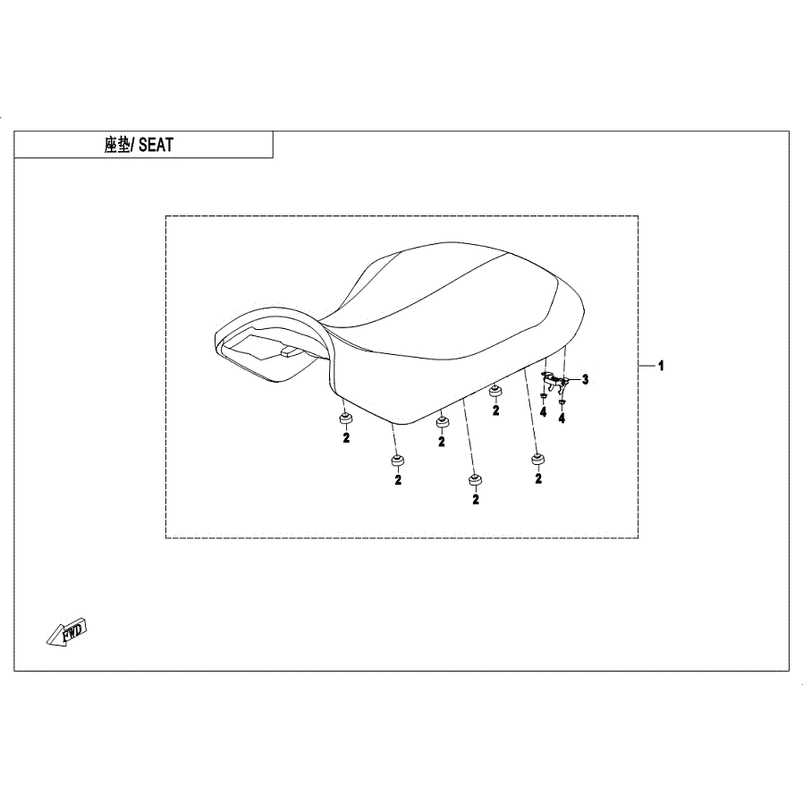 An Image of a genuine CFMOTO Parts Schematic Diagram showing the group - SEAT - 2019 CFMOTO CFORCE 400