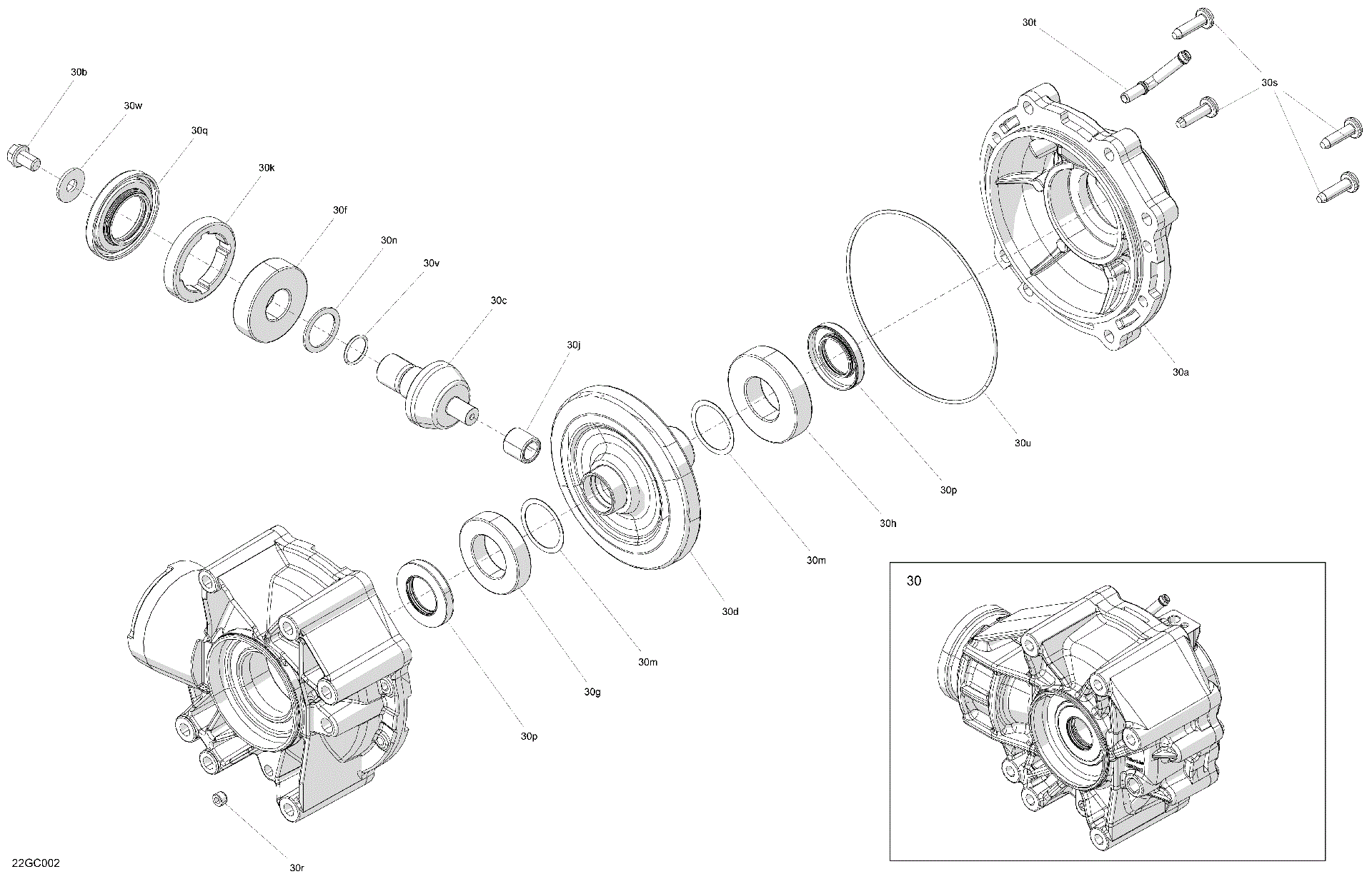 An Image of a Genuine Can-Am Parts Schematic Diagram showing the schematic - DRIVE - FINAL DRIVE UNIT