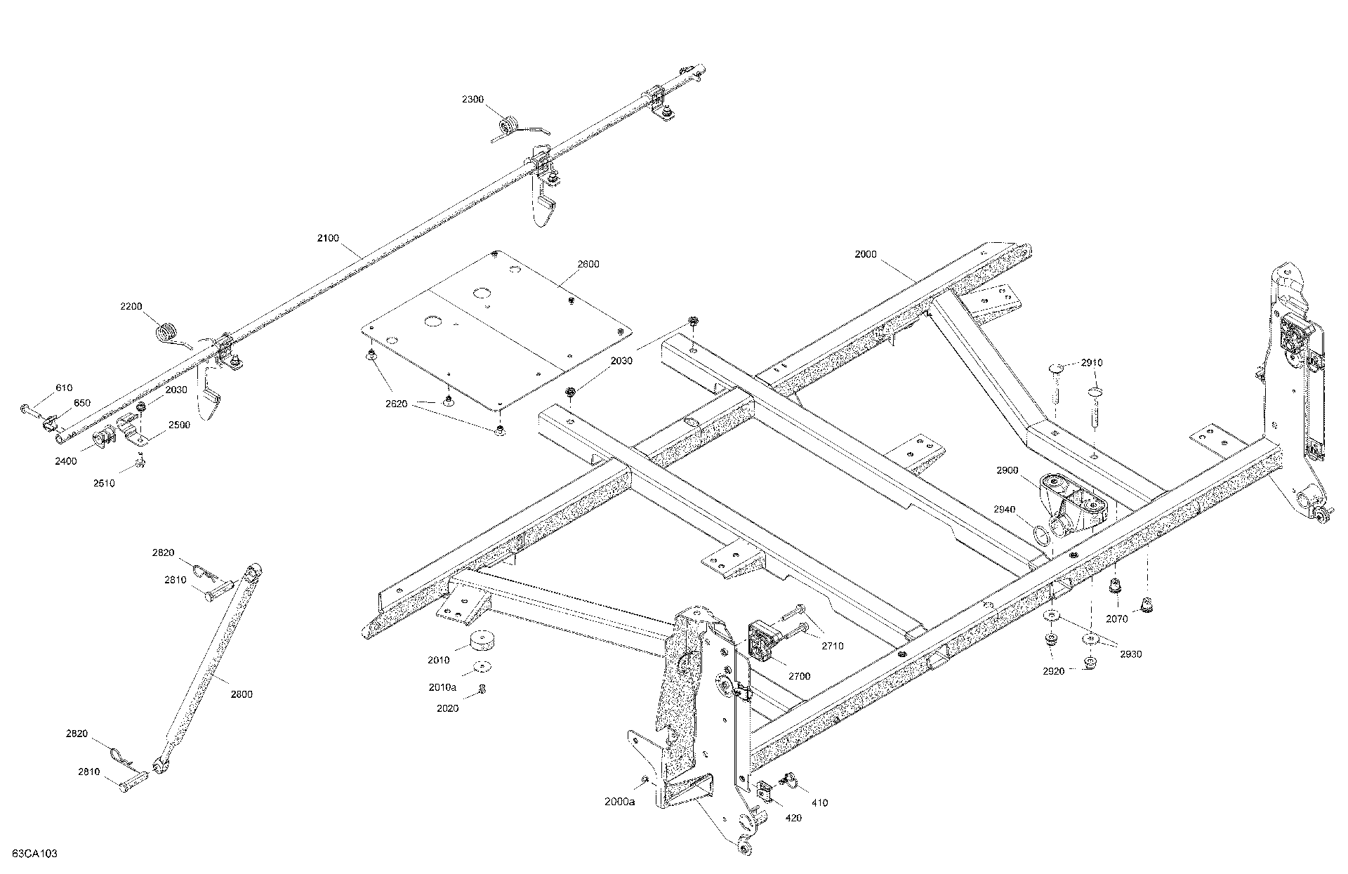 An Image of a Genuine Can-Am Parts Schematic Diagram showing the schematic - BODY - CARGO - LOWER SECTION