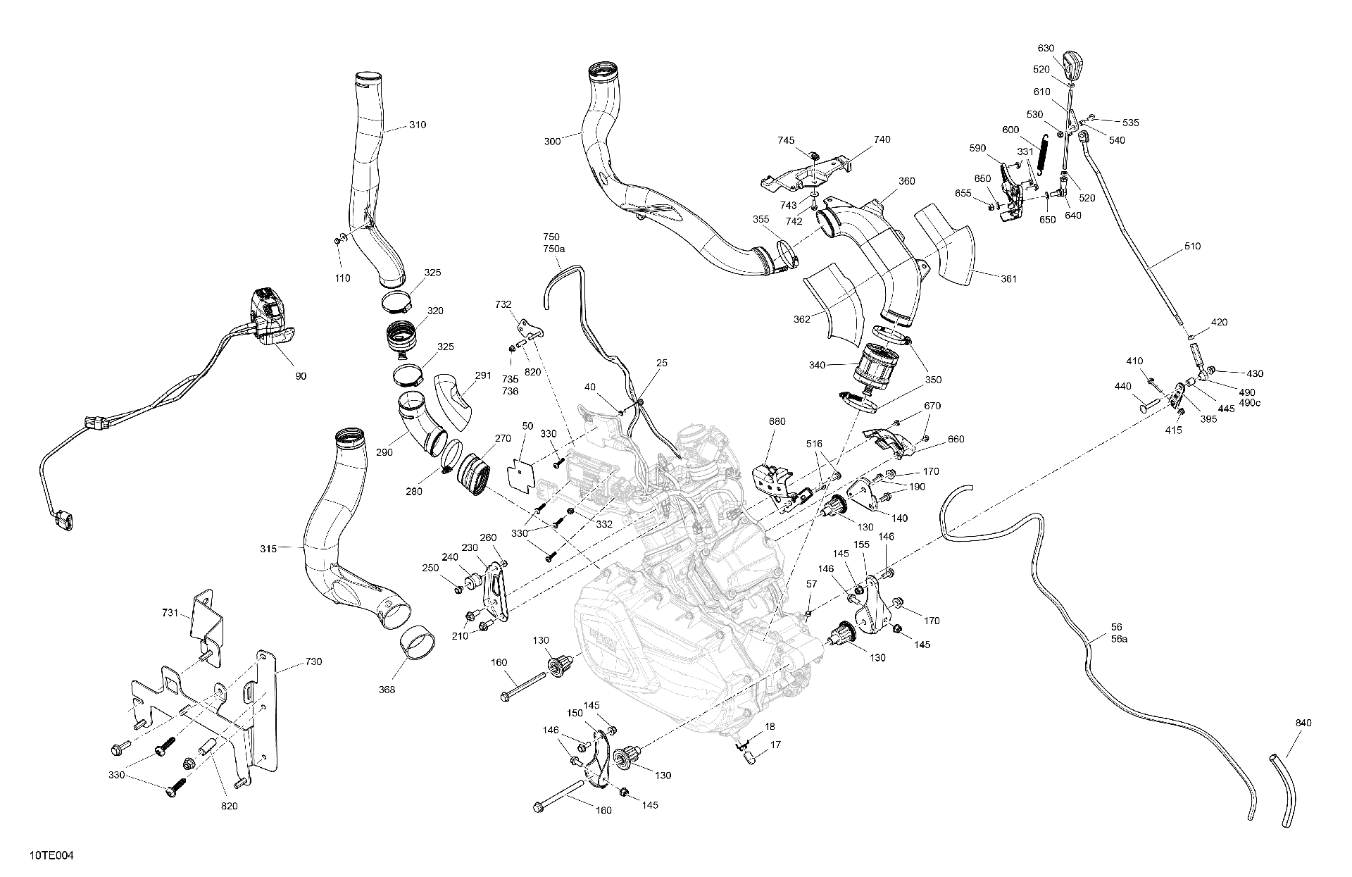 An Image of a Genuine Can-Am Parts Schematic Diagram showing the schematic - ENGINE - SYSTEM