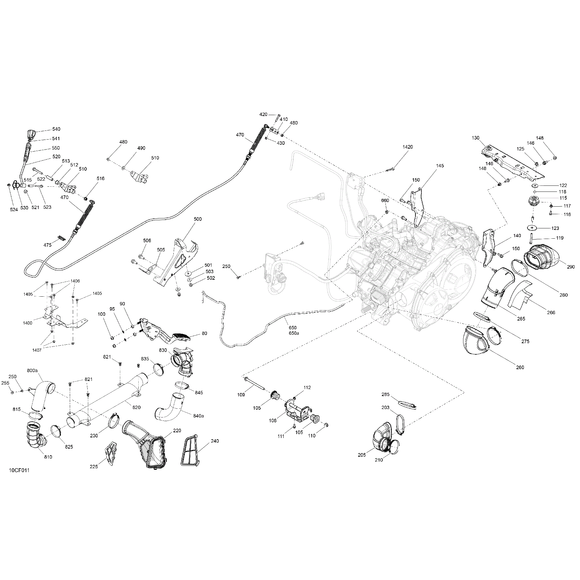 An Image of a Genuine Can-Am Parts Schematic Diagram showing the schematic - ENGINE - SYSTEM