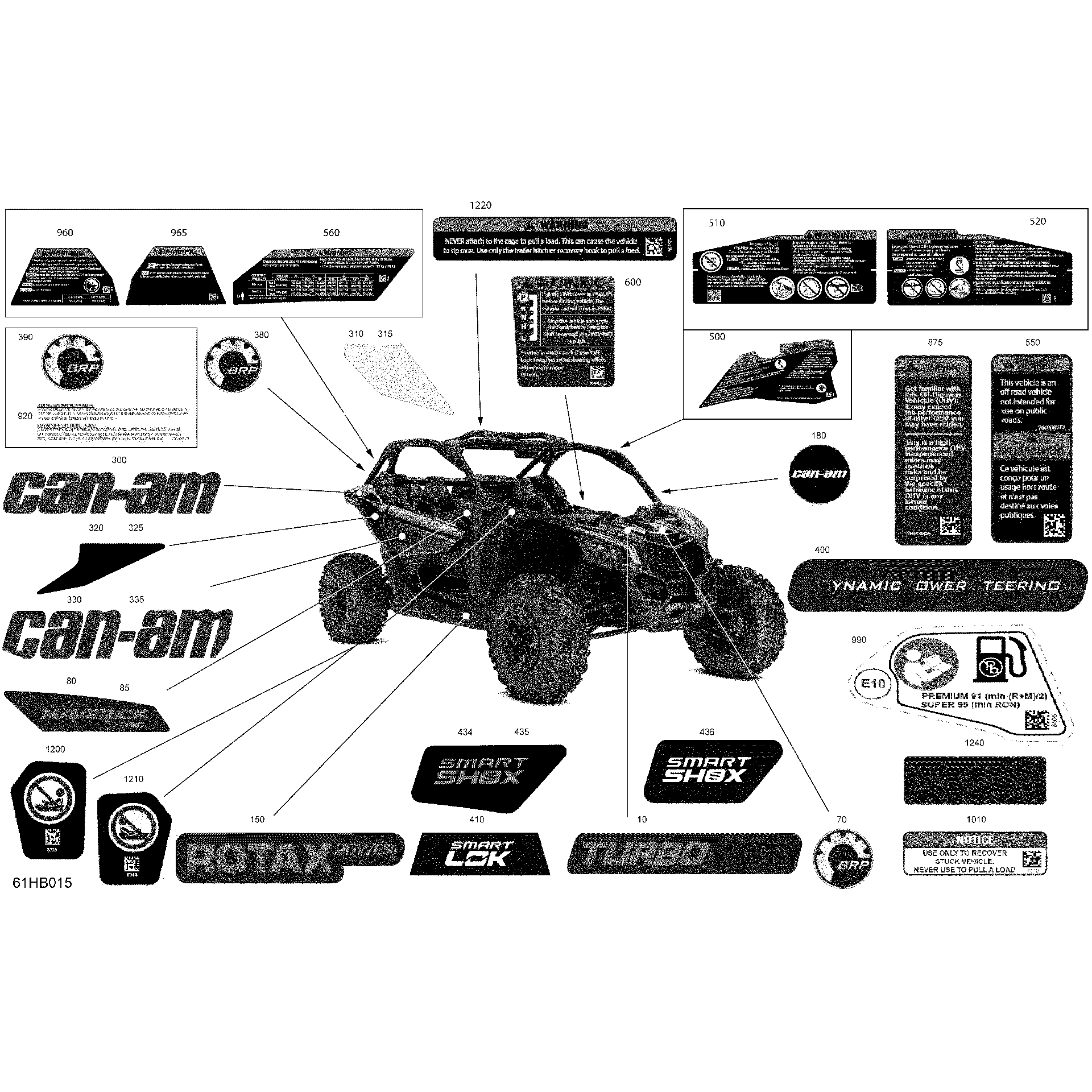An Image of a Genuine Can-Am Parts Schematic Diagram showing the schematic - BODY - DECALS