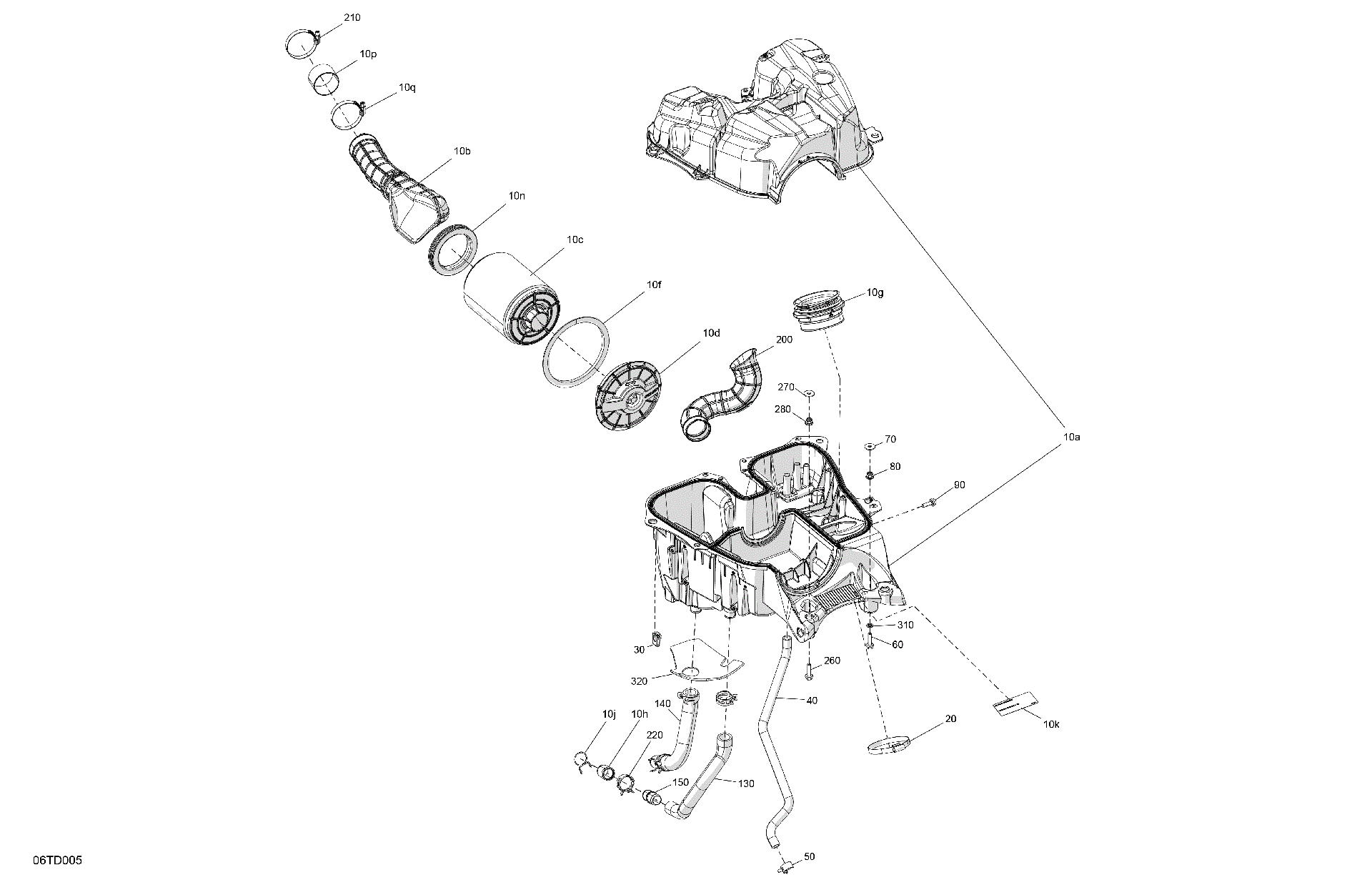 An Image of a Genuine Can-Am Parts Schematic Diagram showing the schematic - ENGINE - AIR INTAKE