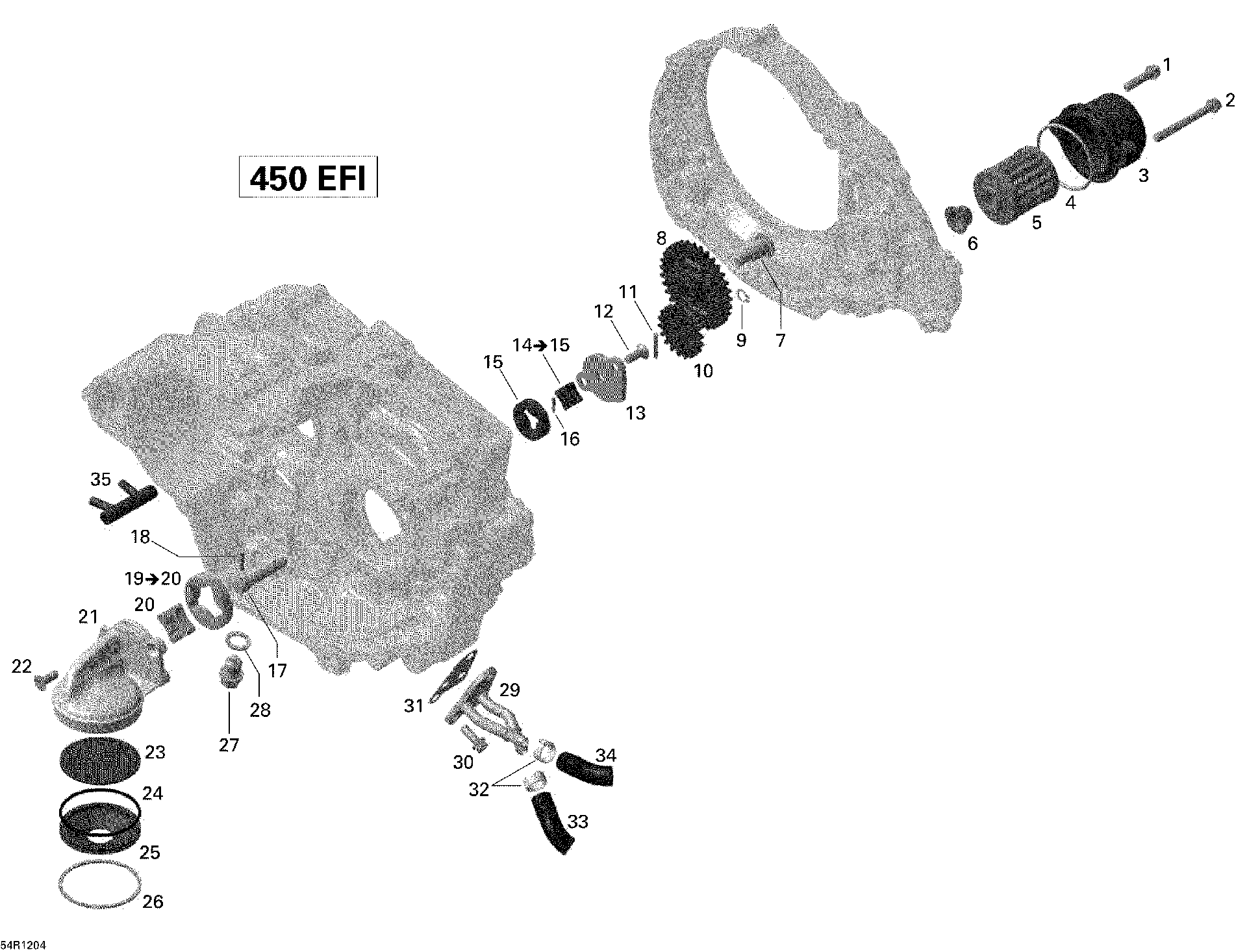 An Image of a Genuine Can-Am Parts Schematic Diagram showing the schematic - ENGINE LUBRICATION