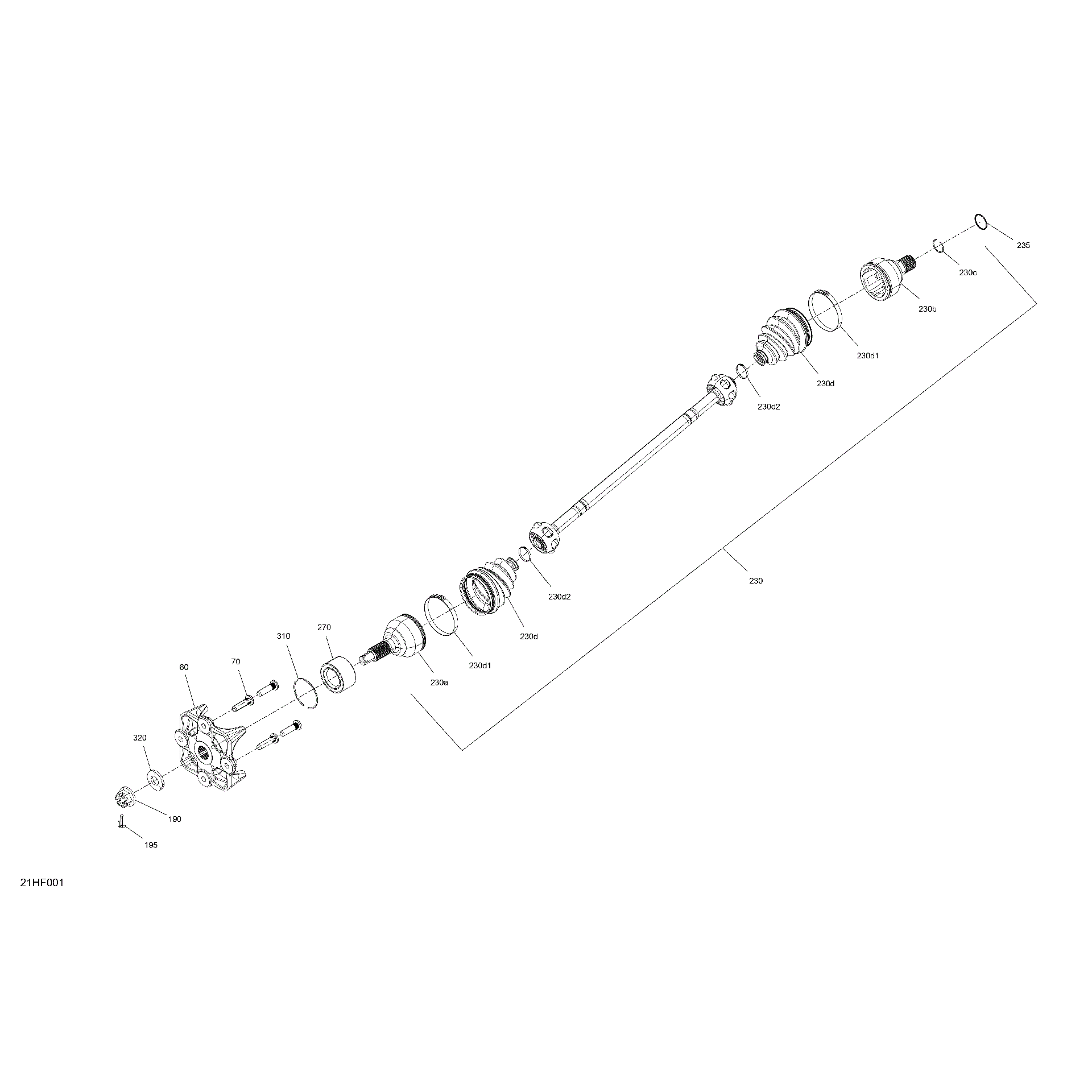 An Image of a Genuine Can-Am Parts Schematic Diagram showing the schematic - DRIVE - REAR - COMMON PARTS
