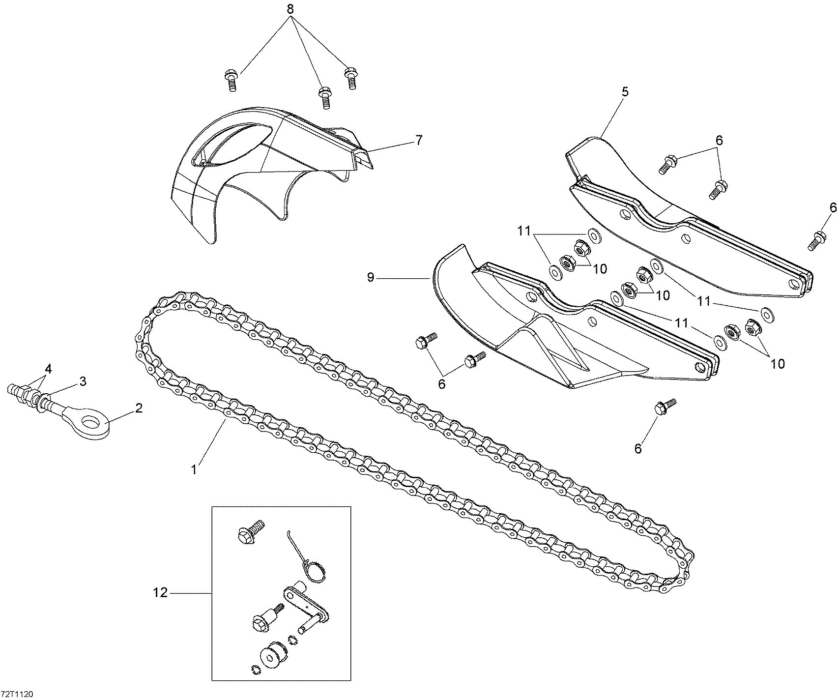 An Image of a Genuine Can-Am Parts Schematic Diagram showing the schematic - CHAIN