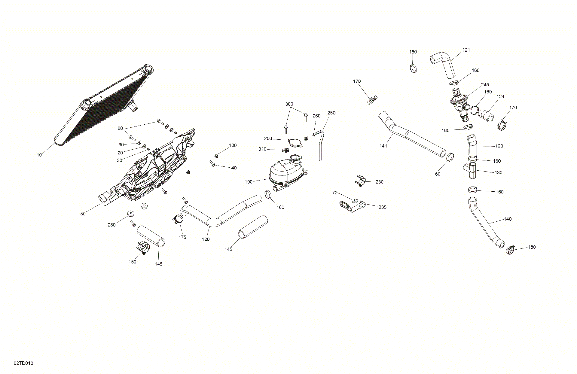 An Image of a Genuine Can-Am Parts Schematic Diagram showing the schematic - ENGINE - COOLING