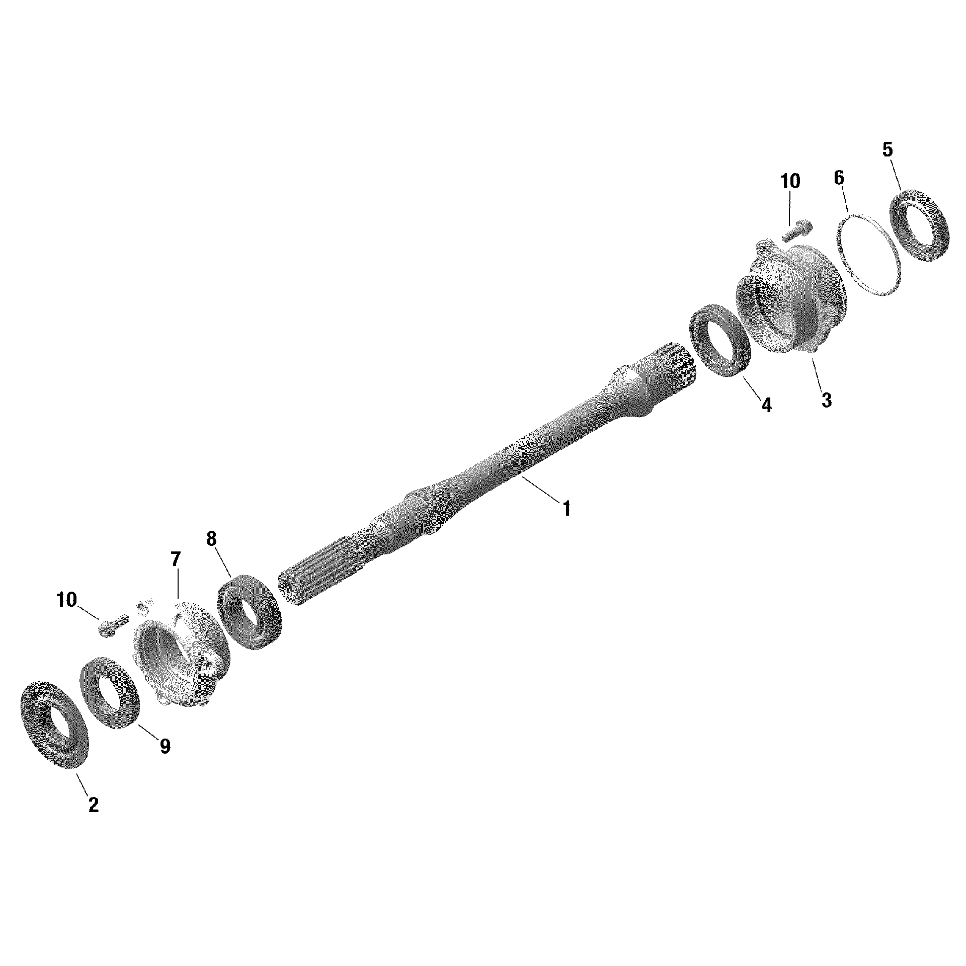 An Image of a Genuine Can-Am Parts Schematic Diagram showing the schematic - ROTAX - DRIVE SHAFT