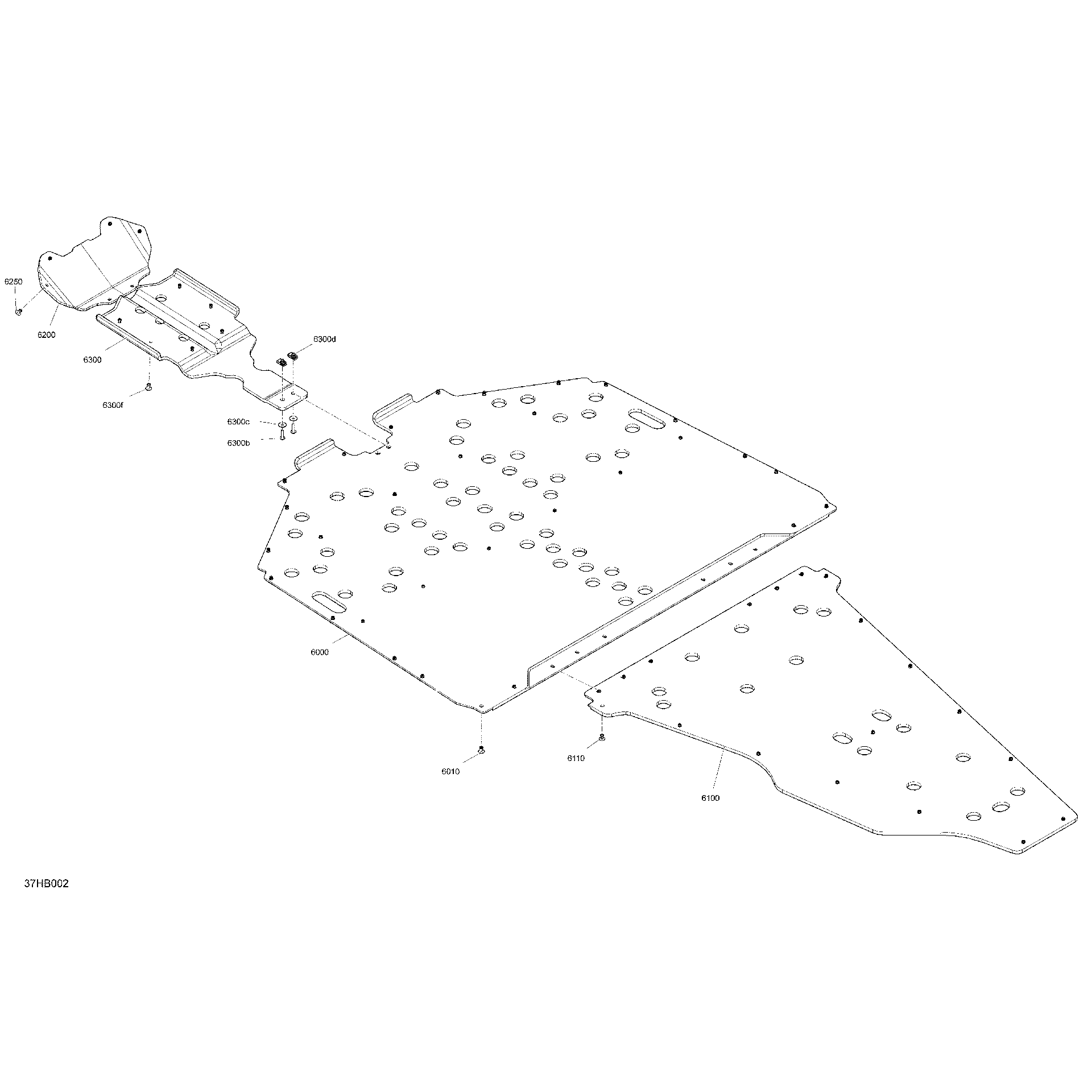 An Image of a Genuine Can-Am Parts Schematic Diagram showing the schematic - BODY - SKID PLATE