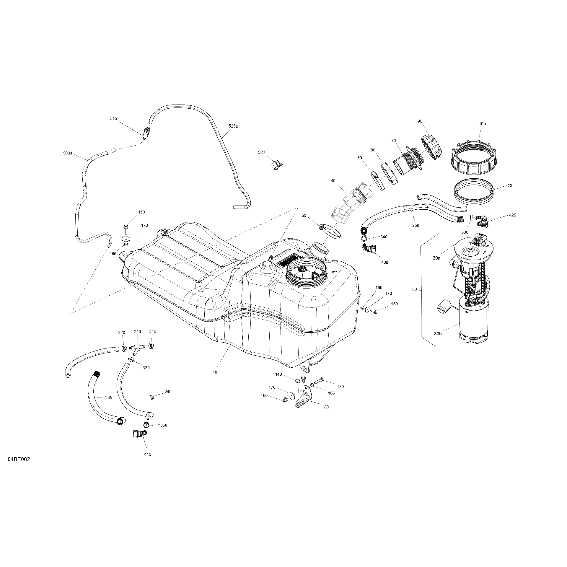 An Image of a Genuine Can-Am Parts Schematic Diagram showing the schematic - ENGINE - FUEL