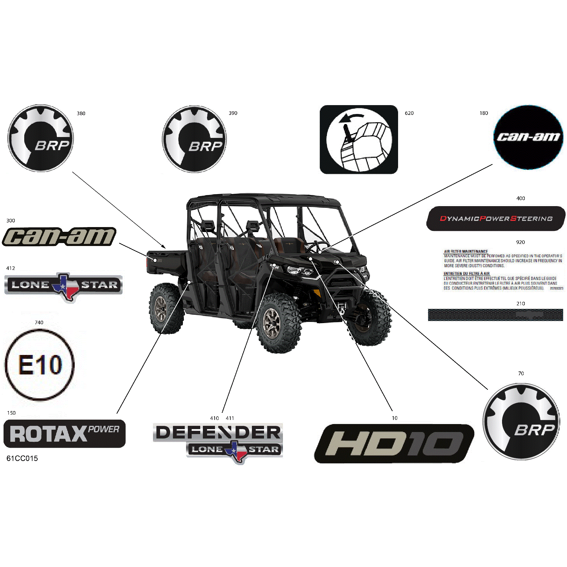 An Image of a Genuine Can-Am Parts Schematic Diagram showing the schematic - BODY - DECALS
