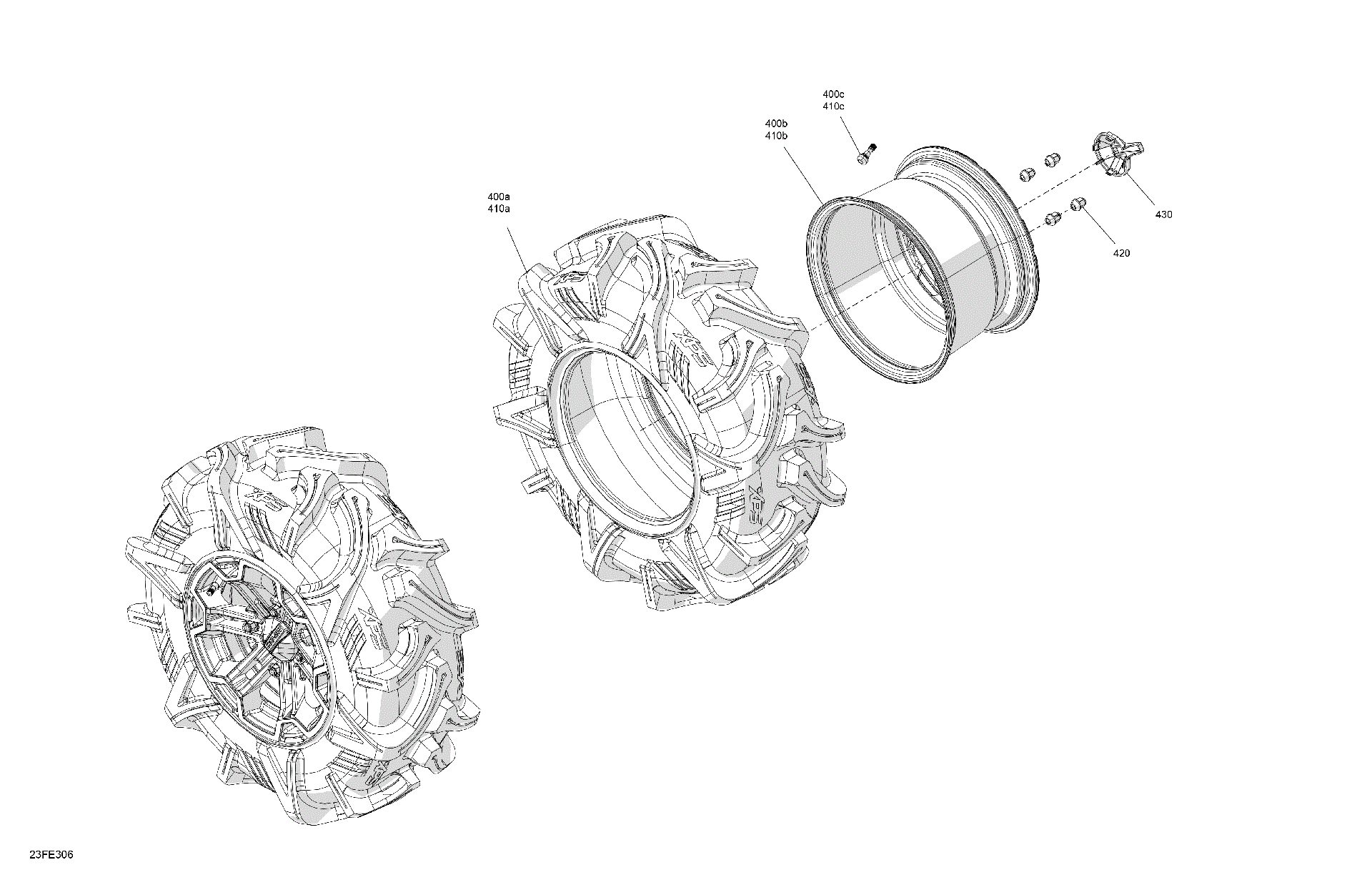 An Image of a Genuine Can-Am Parts Schematic Diagram showing the schematic - DRIVE - REAR WHEELS