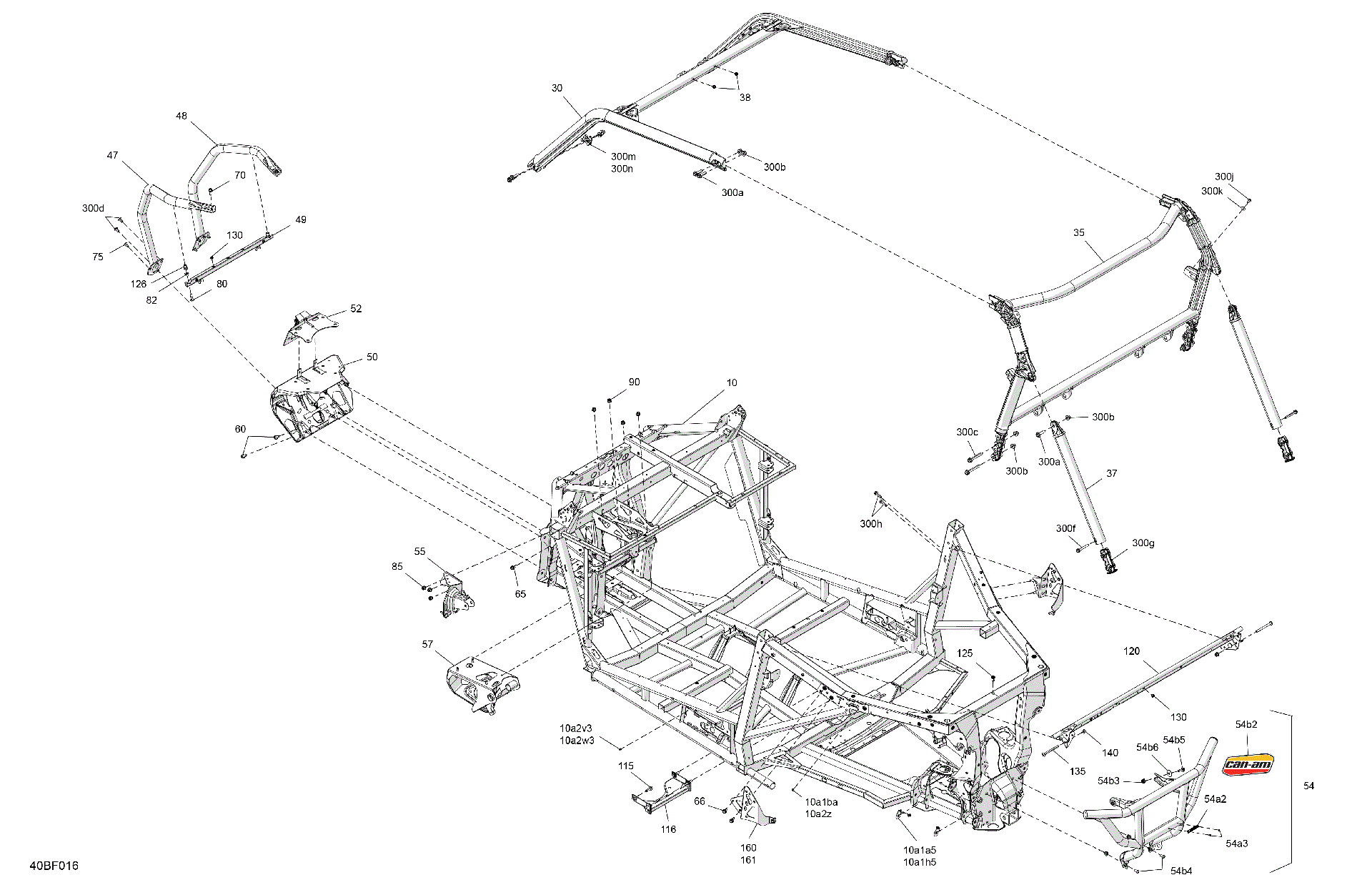 An Image of a Genuine Can-Am Parts Schematic Diagram showing the schematic - FRAME - SYSTEM