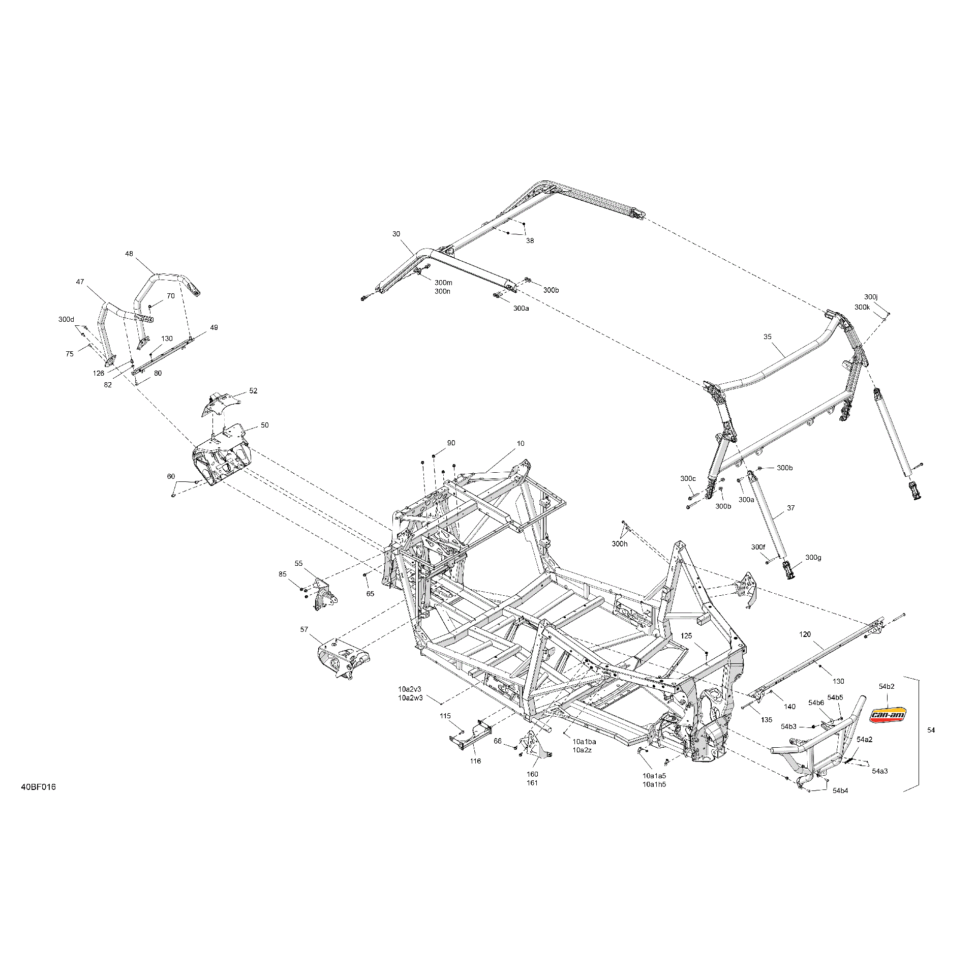 An Image of a Genuine Can-Am Parts Schematic Diagram showing the schematic - FRAME - SYSTEM