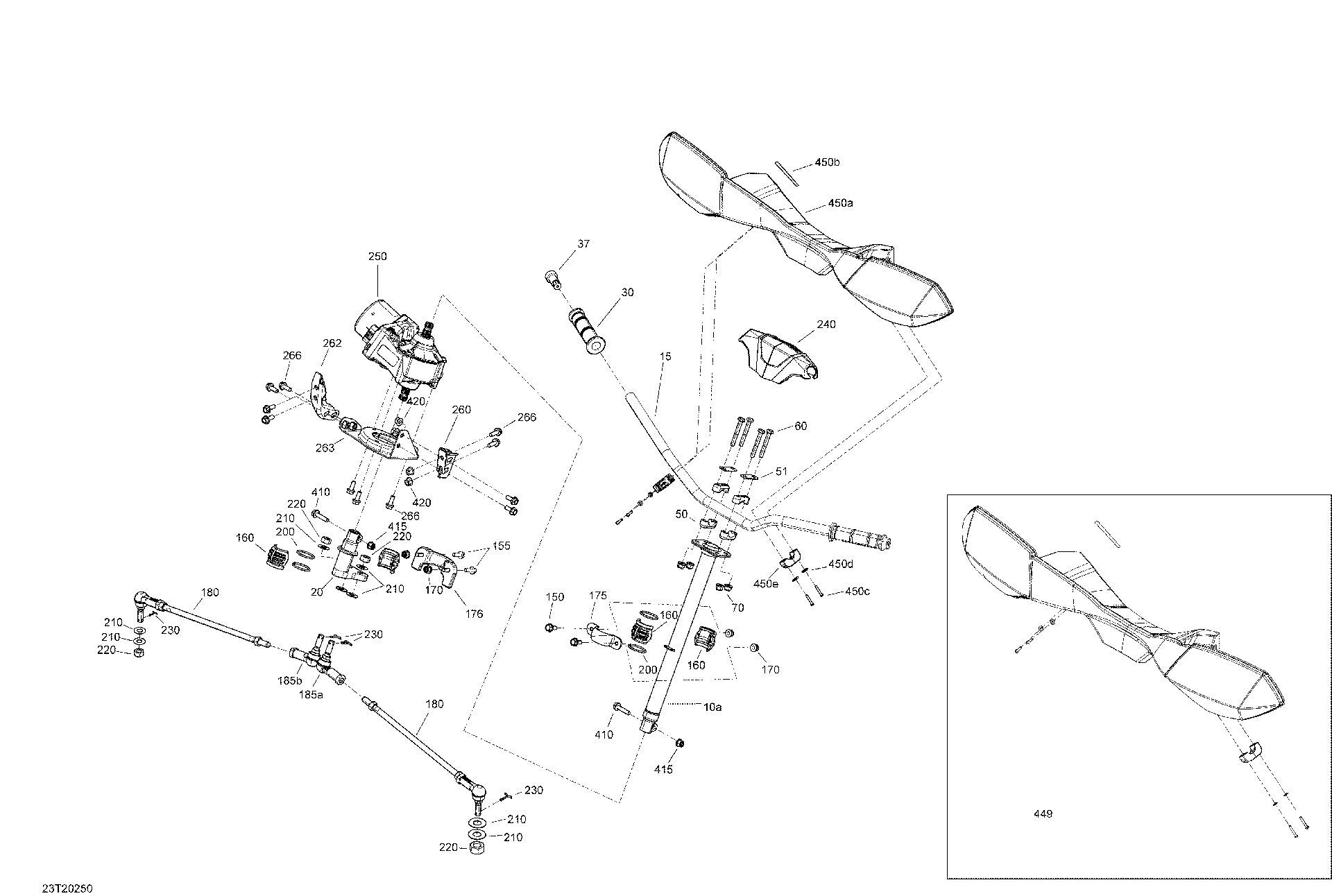 An Image of a Genuine Can-Am Parts Schematic Diagram showing the schematic - STEERING