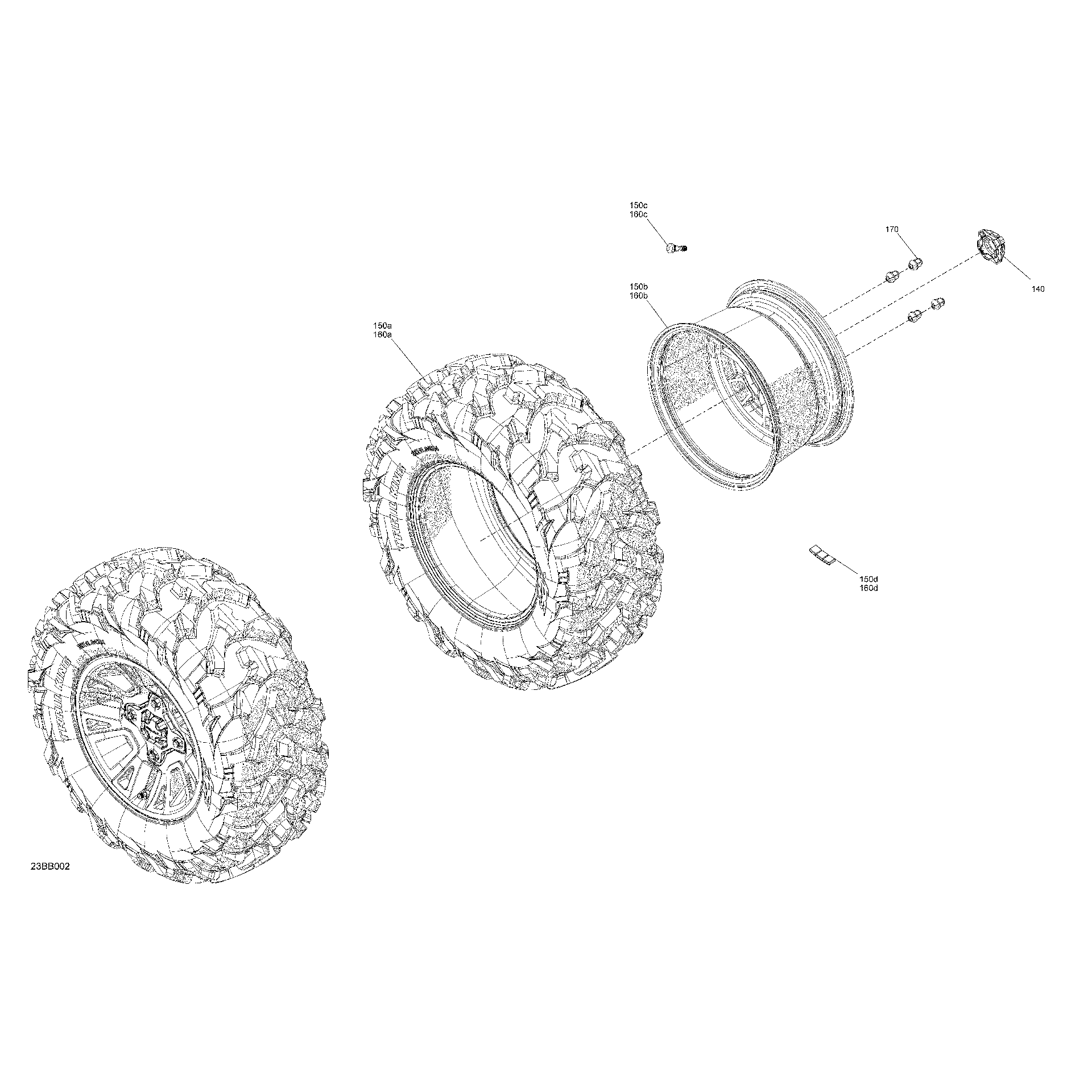 An Image of a Genuine Can-Am Parts Schematic Diagram showing the schematic - DRIVE - REAR WHEELS
